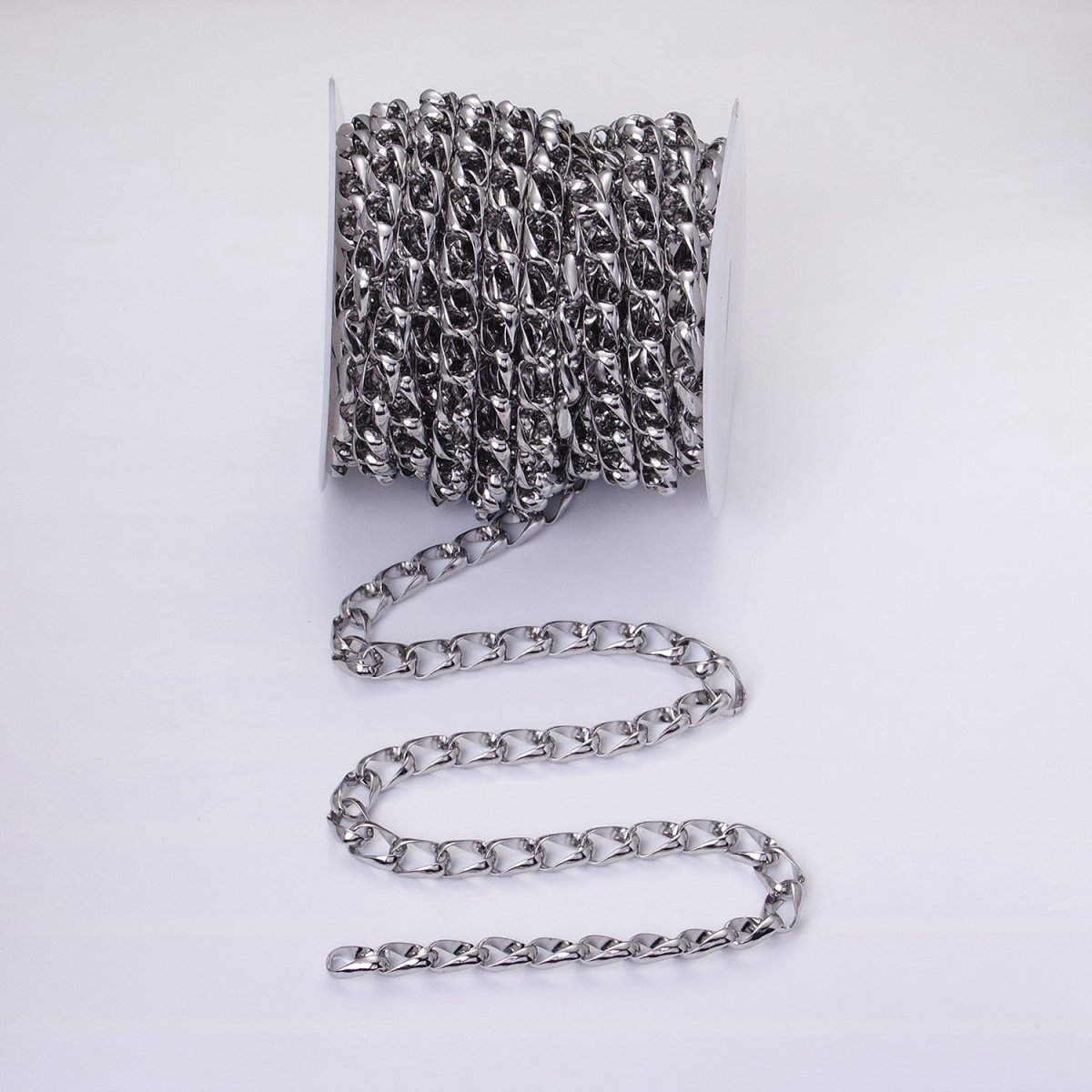 24k Gold Filled 8.8mm Unique Cable Chain Link Unfinished Yard Chain in Gold & Silver | ROLL-1303 ROLL-1304 Clearance Pricing