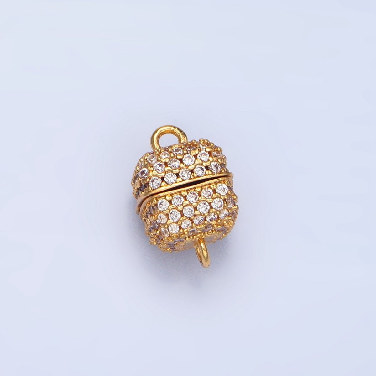 24K Gold Filled 8mm Micro Paved CZ Magnetic Closure Findings in Gold & Silver | Z895