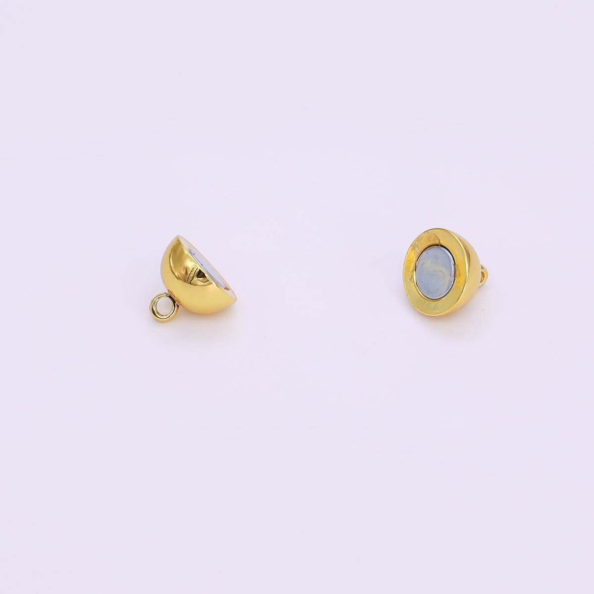 24K Gold Filled 9.7mm Minimalist Round Magnetic Closure Finding | Z1107 - DLUXCA