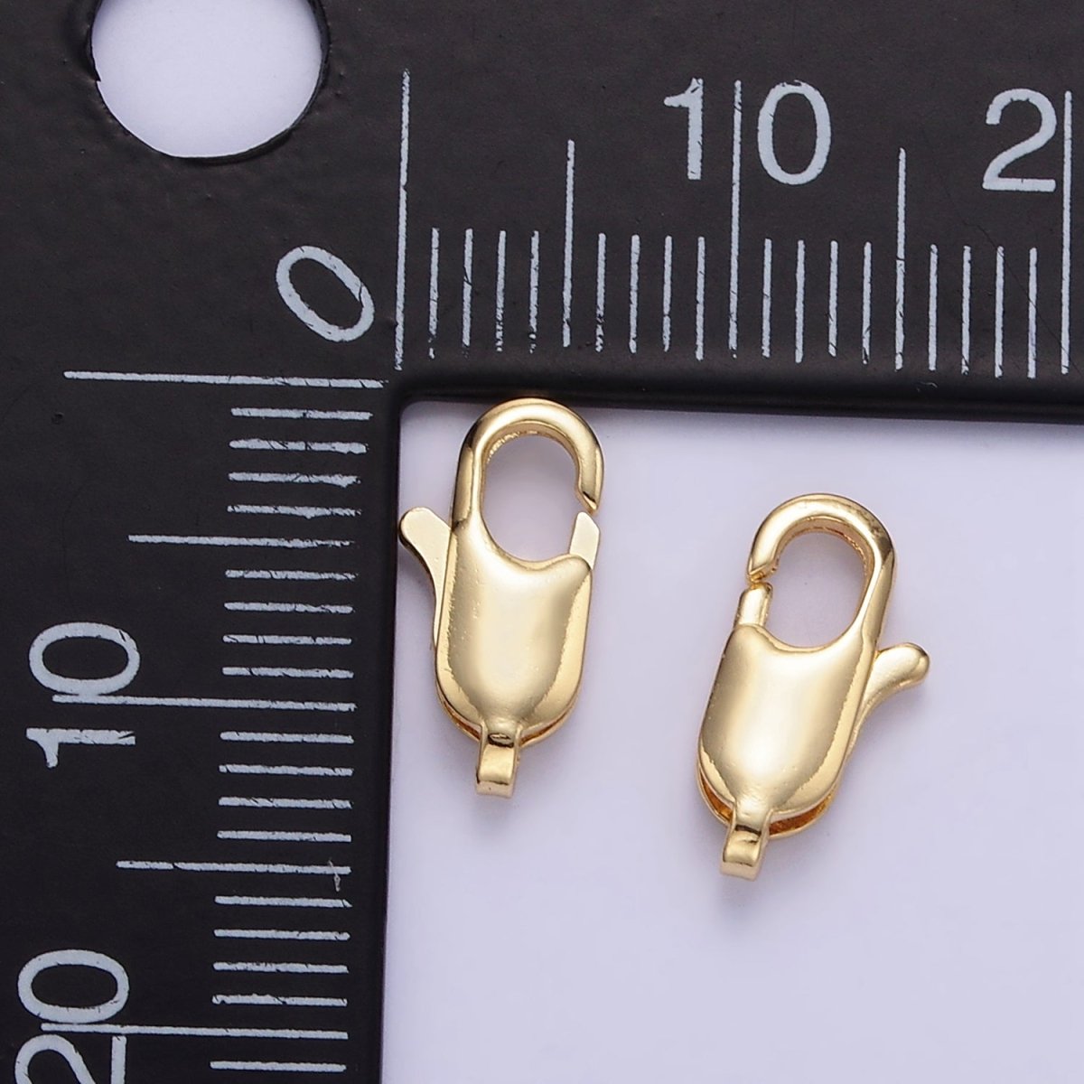 24K Gold Filled 9mm, 10mm, 12mm Rectangle Lobster Claw Clasps Closure Findings | Z869 Z870 Z871
