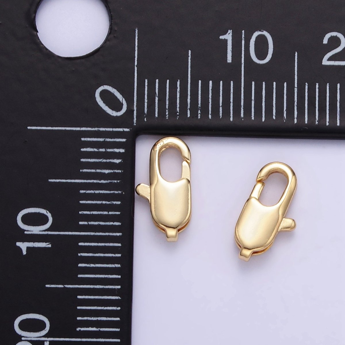 24K Gold Filled 9mm, 10mm, 12mm Rectangle Lobster Claw Clasps Closure Findings | Z869 Z870 Z871