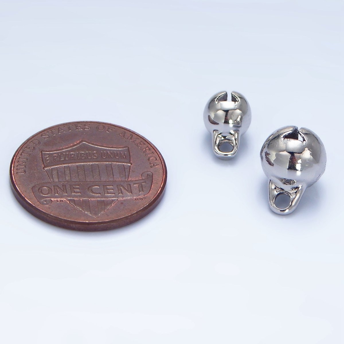 24K Gold Filled 9mm, 11mm  Jingle Bell Minimalist Mini Multidimensional Charm in Gold & Silver | X884 X885