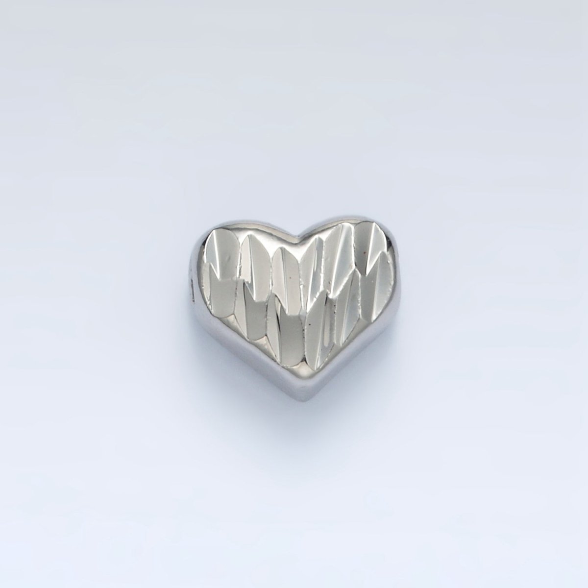 24K Gold Filled 9mm Dented Heart Bead in Gold & Silver | B353