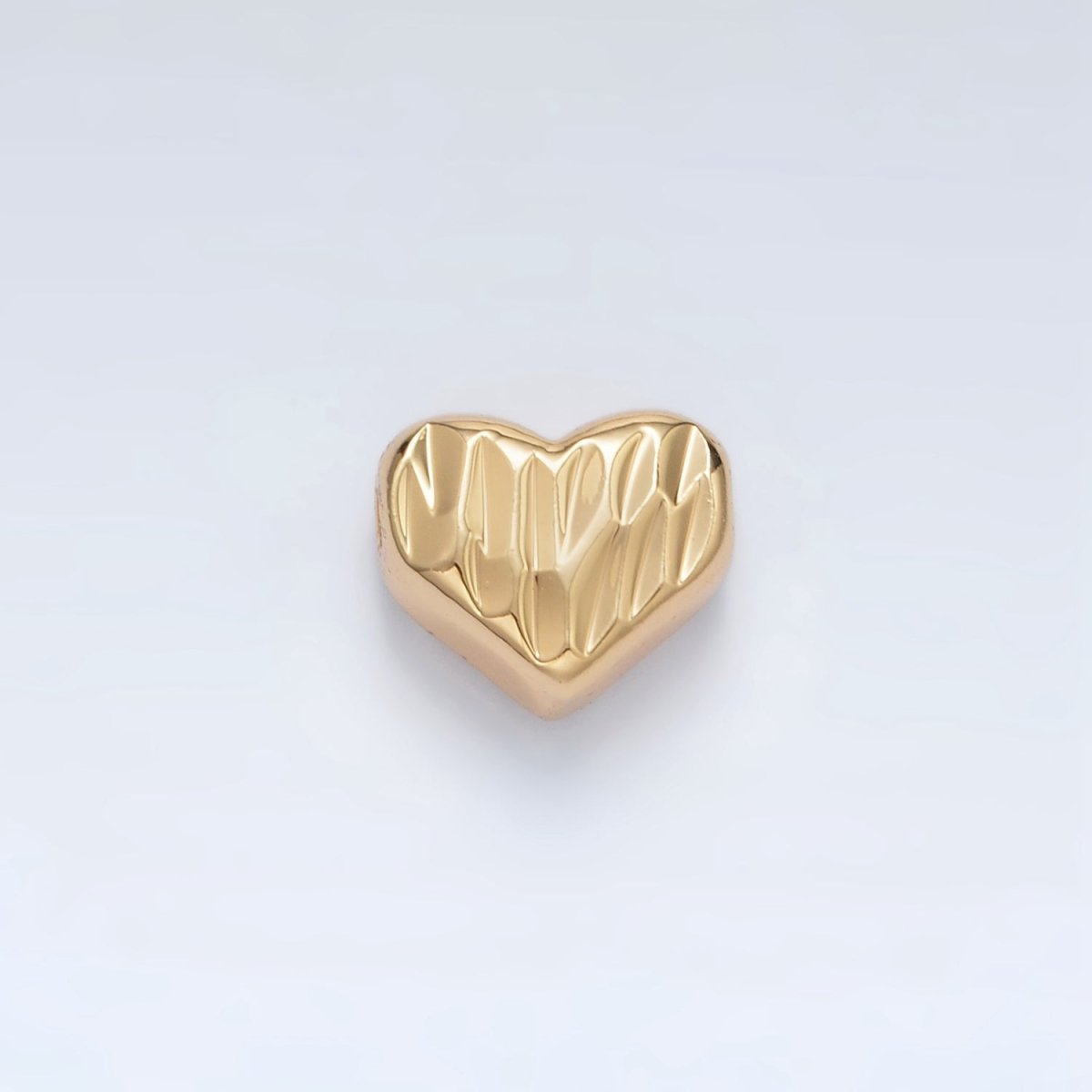 24K Gold Filled 9mm Dented Heart Bead in Gold & Silver | B353