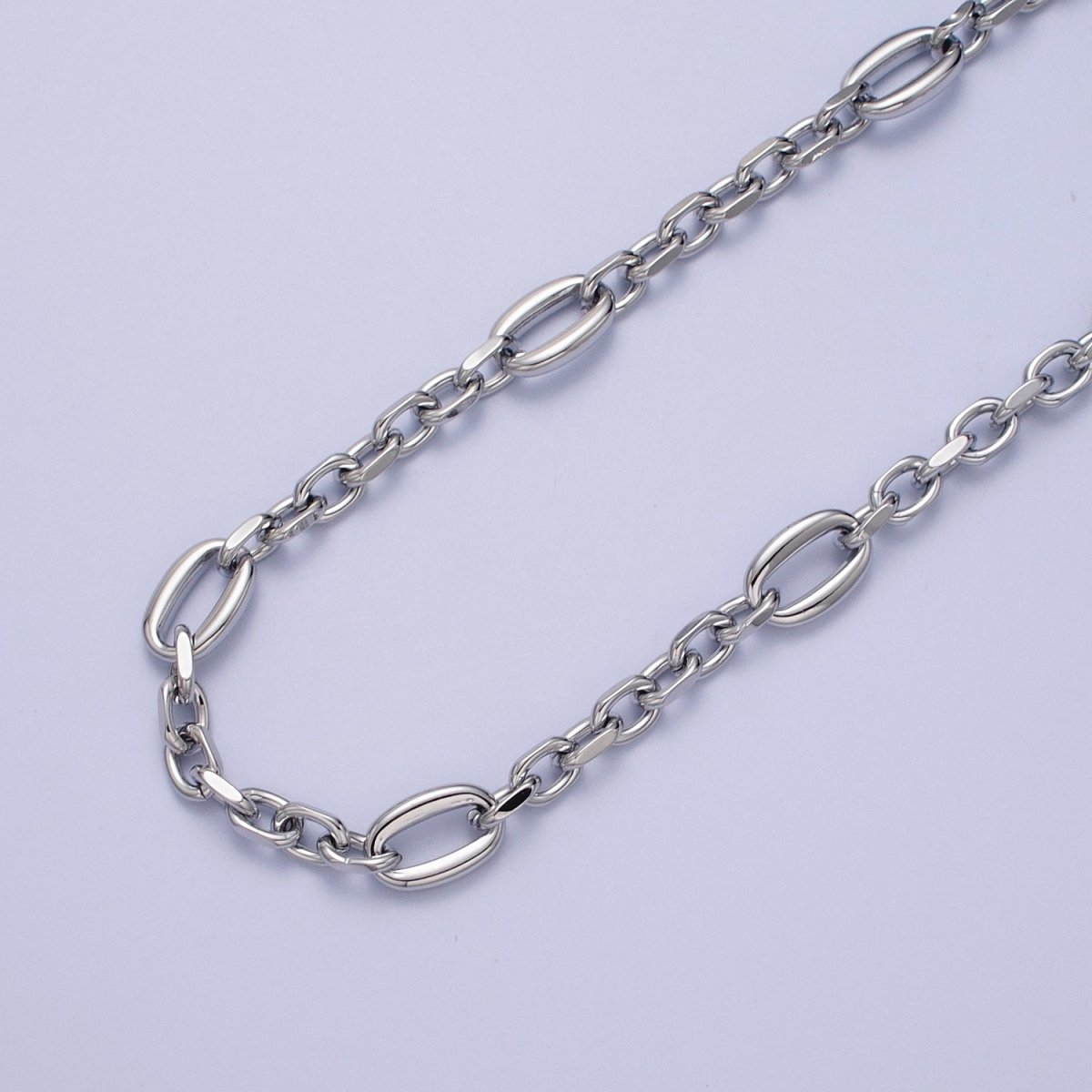 24K Gold Filled 9mm Designed Oval Flat Cable Link Gold, Silver Unfinished Chain | ROLL-897, ROLL-898 Clearance Pricing