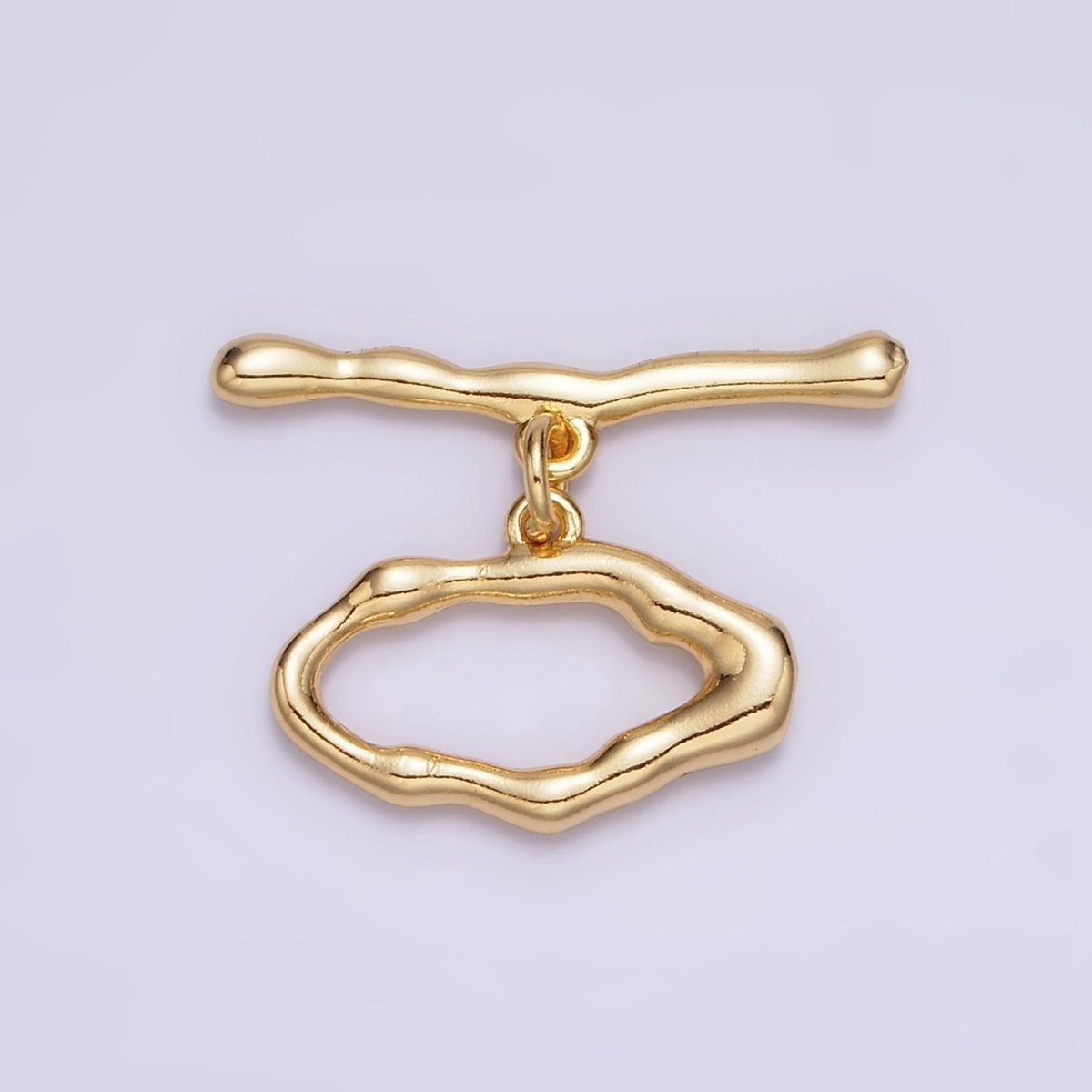24K Gold Filled Abstract Molten OT Toggle Clasps Closure Jewelry Supply in Silver & Gold | Z-440 Z-441
