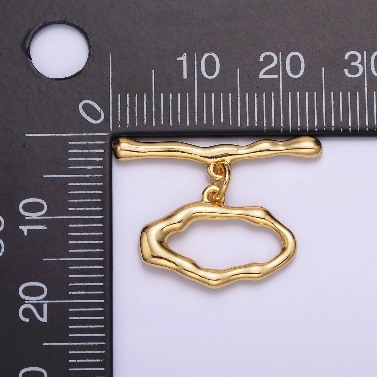 24K Gold Filled Abstract Molten OT Toggle Clasps Closure Jewelry Supply in Silver & Gold | Z-440 Z-441
