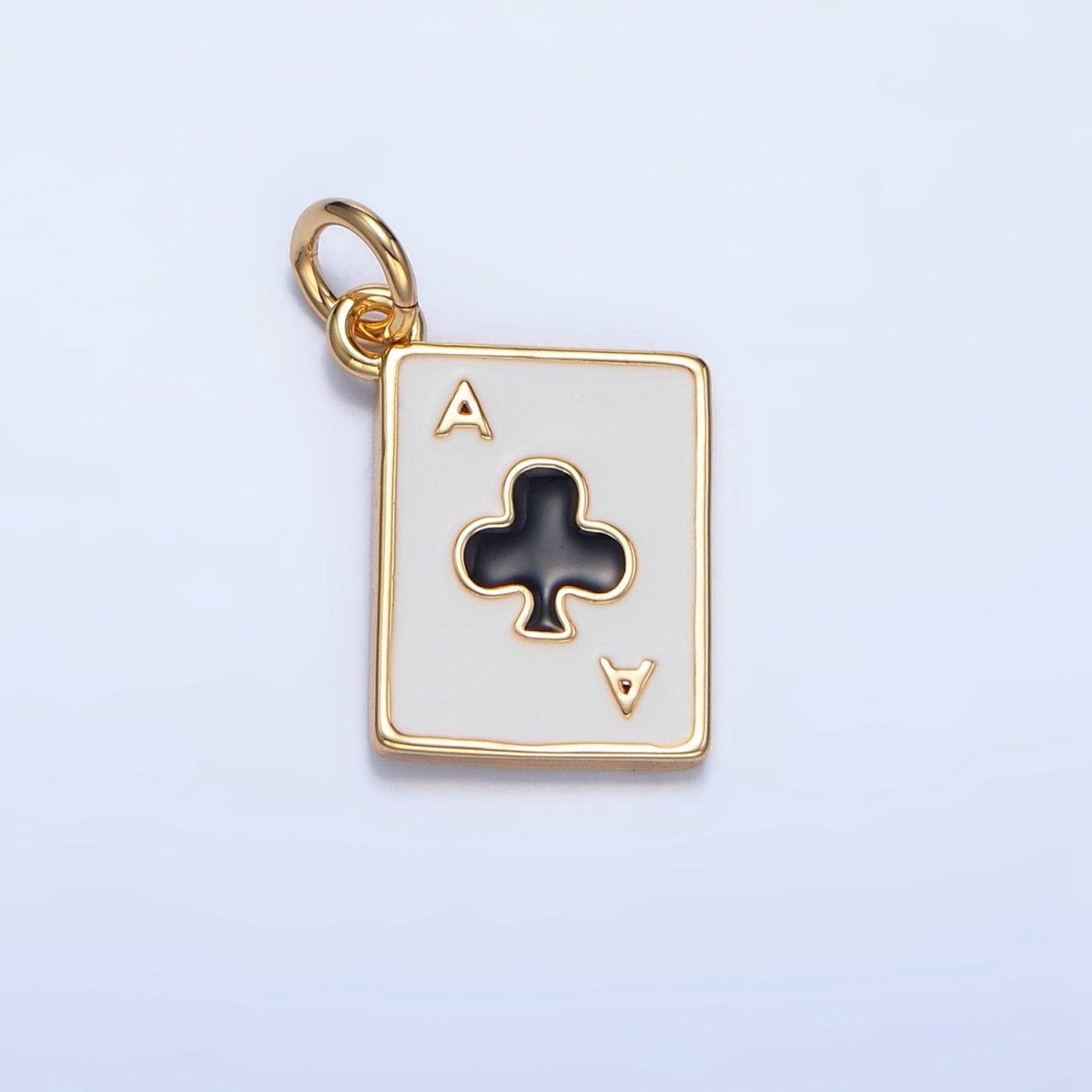 24K Gold Filled Ace Playing Cards Enamel Mini Charm | X879 - X882
