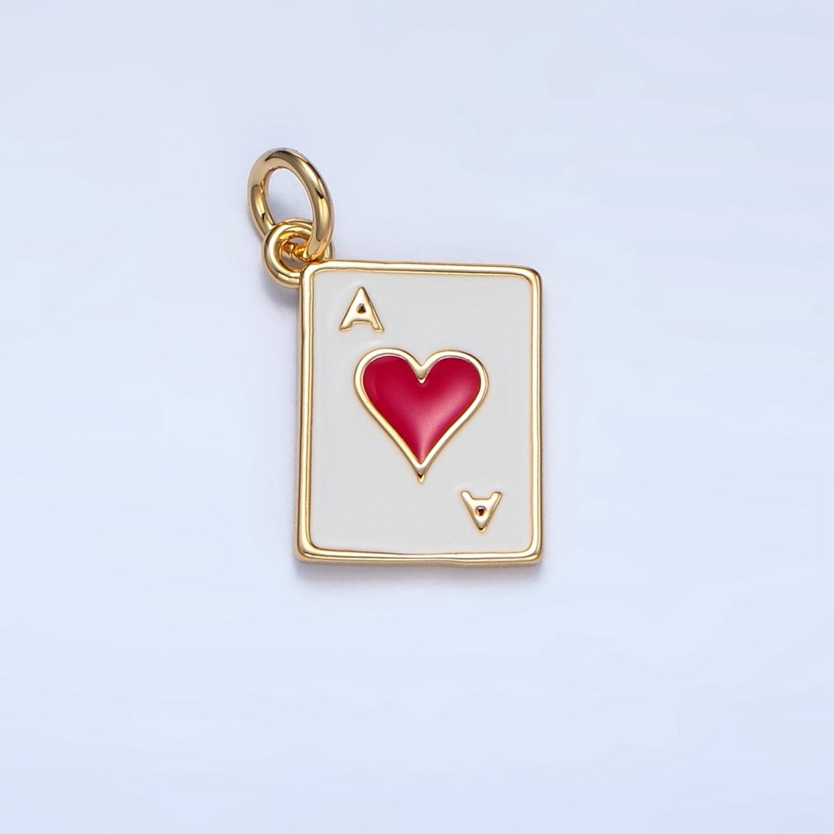 24K Gold Filled Ace Playing Cards Enamel Mini Charm | X879 - X882