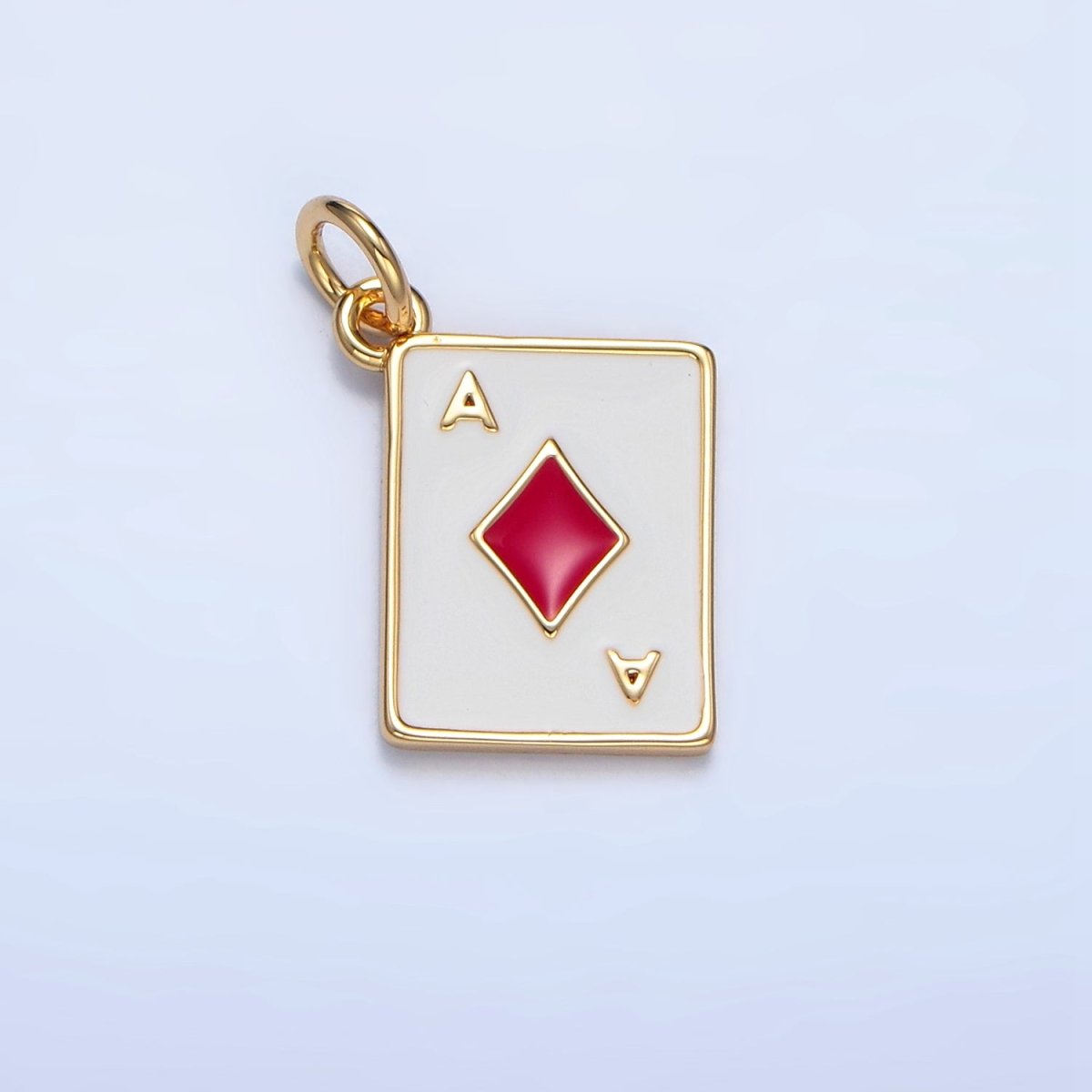 24K Gold Filled Ace Playing Cards Enamel Mini Charm | X879 - X882
