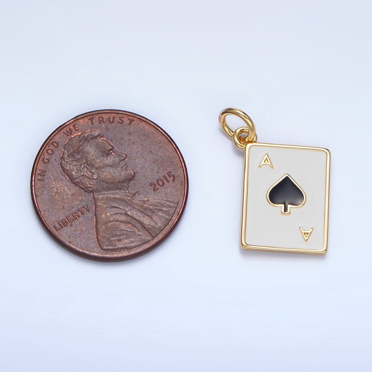 24K Gold Filled Ace Playing Cards Enamel Mini Charm | X879 - X882