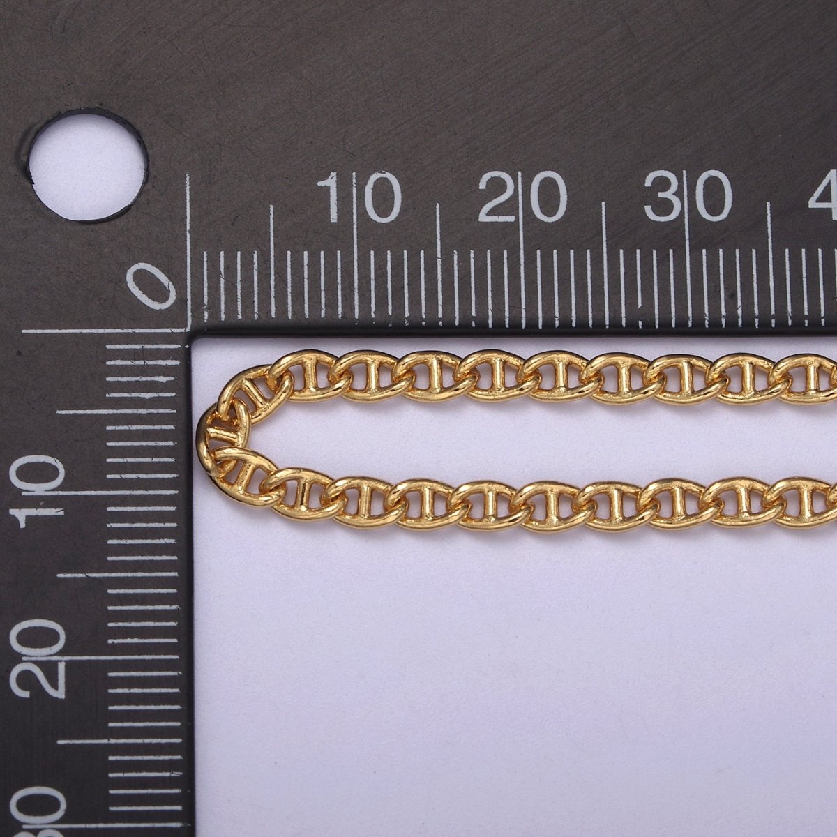 24K Gold Filled Anchor Chain, 5.2X3.2mm Wholesale Chain For Jewelry Making Component Supply | ROLL-625 Clearance Pricing - DLUXCA