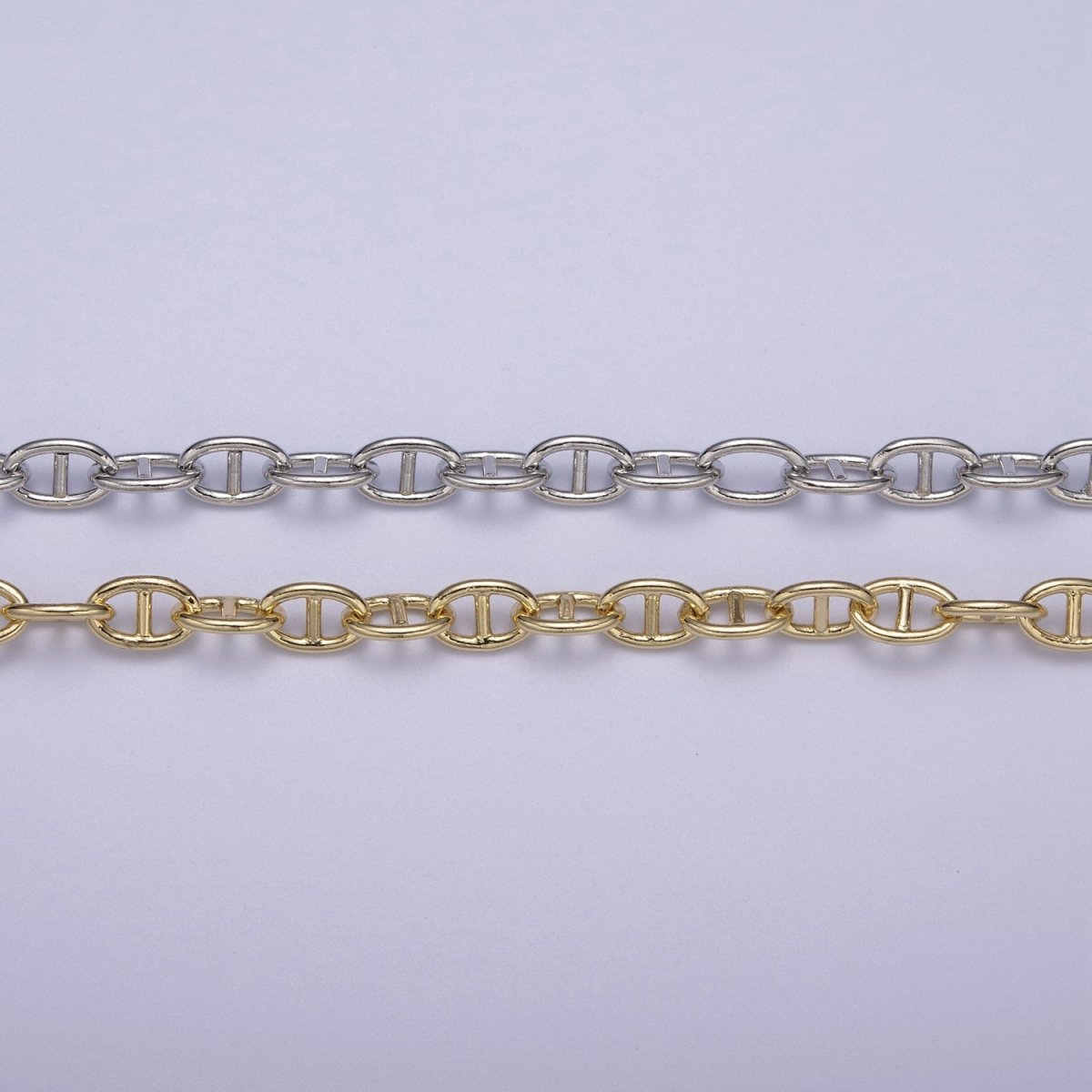 24K Gold Filled Anchor Chain, 5.7mm Width Unfinished Chain in Gold & Silver Color For Jewelry Making | ROLL-690, ROLL-691 Clearance Pricing