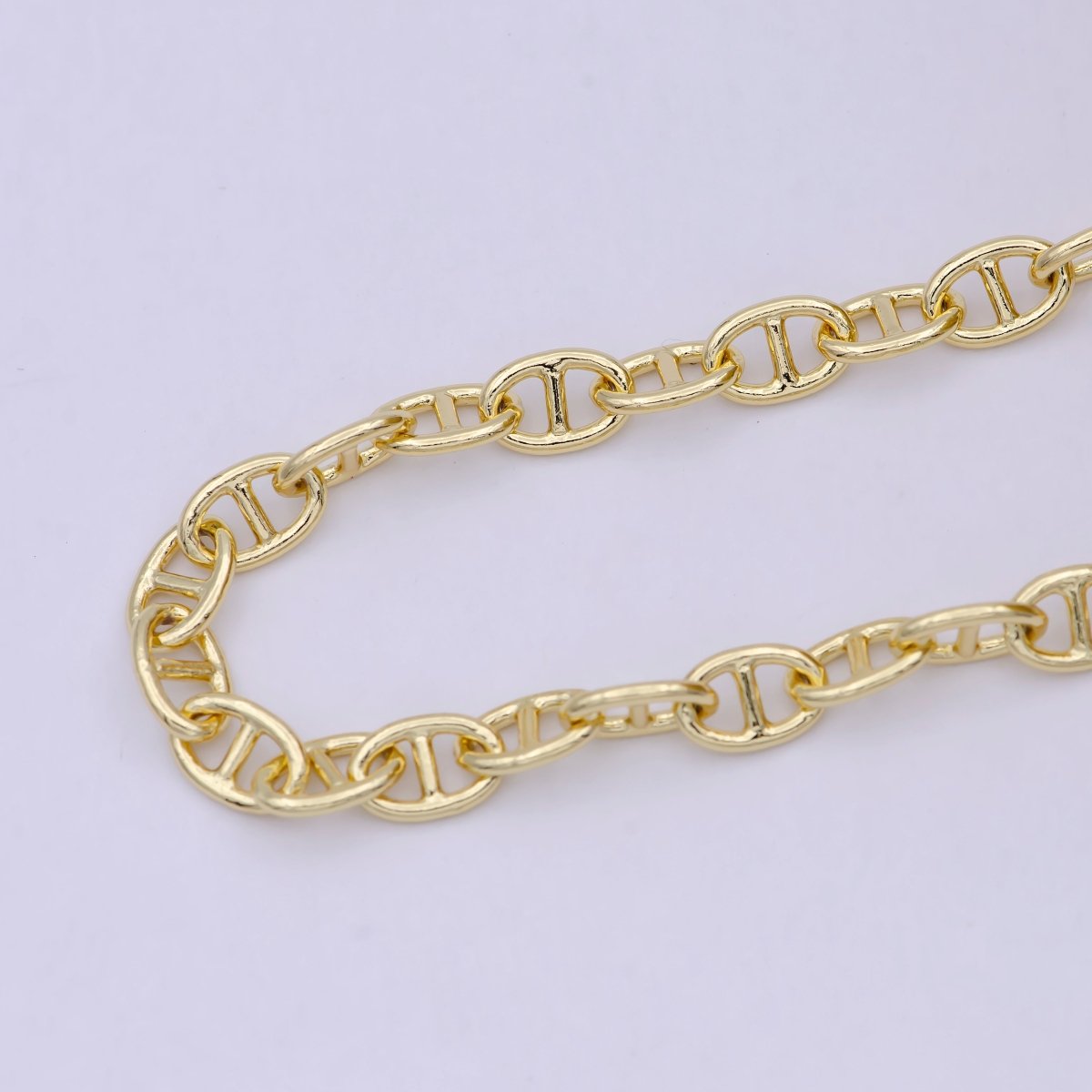 24K Gold Filled Anchor Chain, 5.7mm Width Unfinished Chain in Gold & Silver Color For Jewelry Making | ROLL-690, ROLL-691 Clearance Pricing