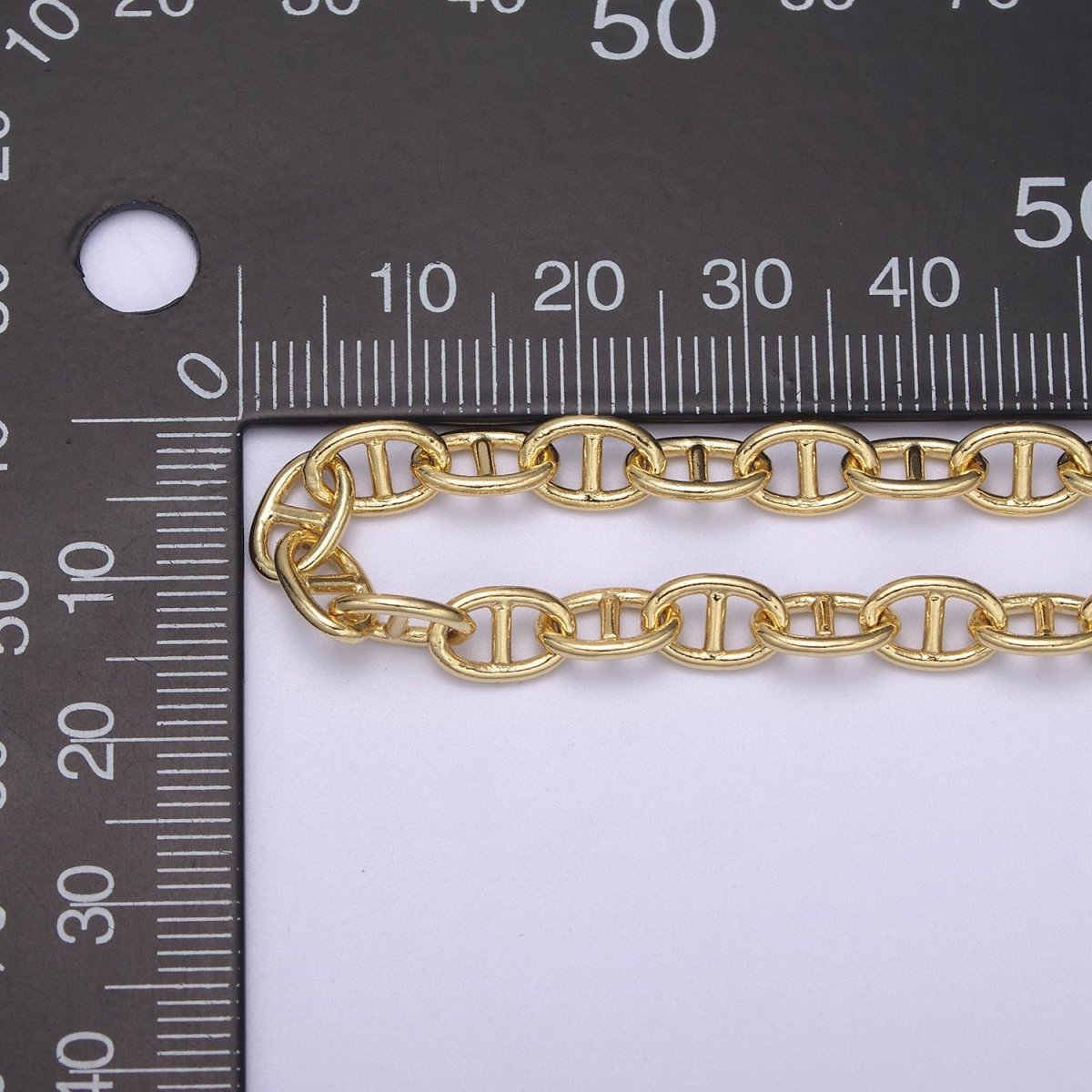 24K Gold Filled Anchor Chain, 5.7mm Width Unfinished Chain in Gold & Silver Color For Jewelry Making | ROLL-690, ROLL-691 Clearance Pricing