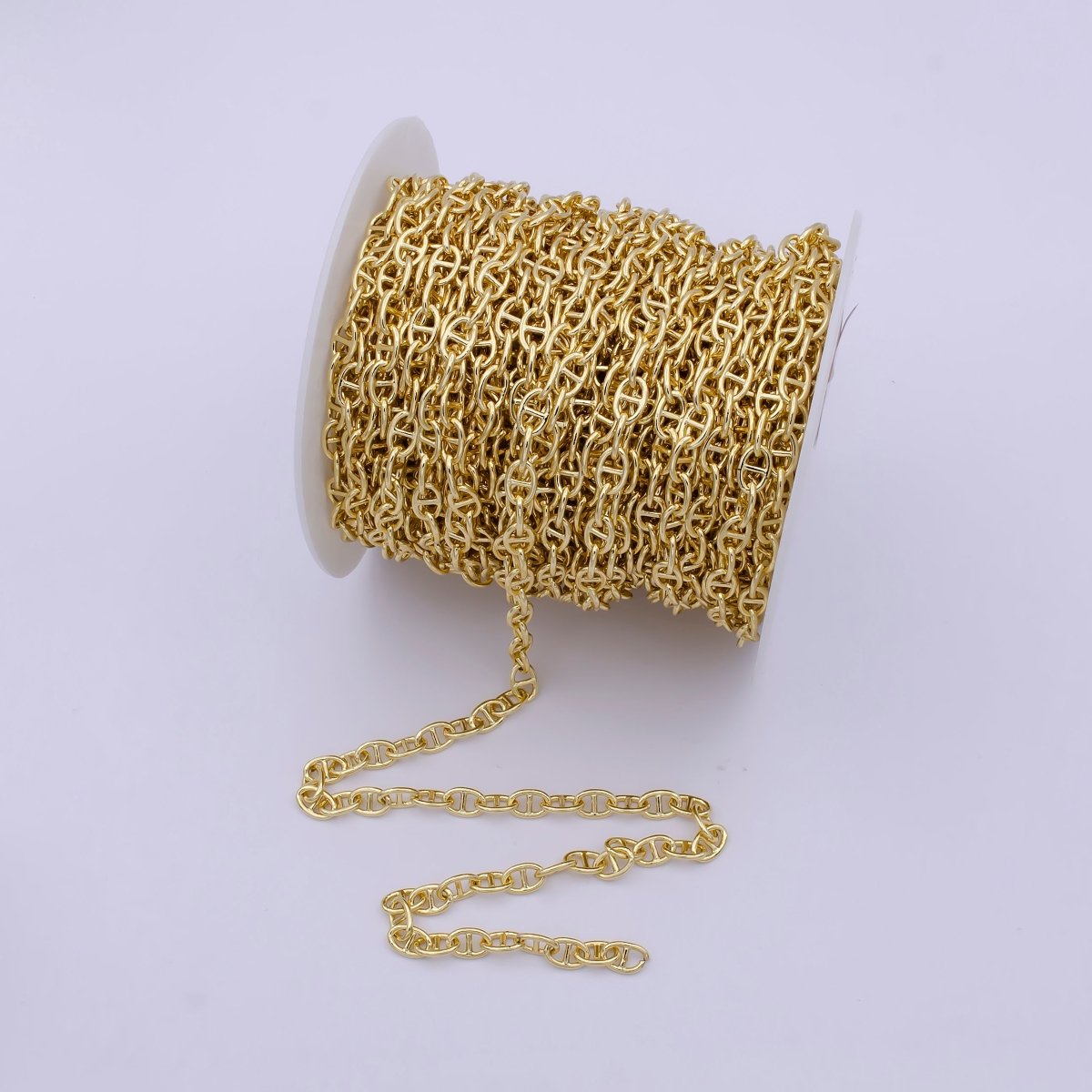 24K Gold Filled Anchor Chain, 5.7mm Width Unfinished Chain in Gold & Silver Color For Jewelry Making | ROLL-690, ROLL-691 Clearance Pricing