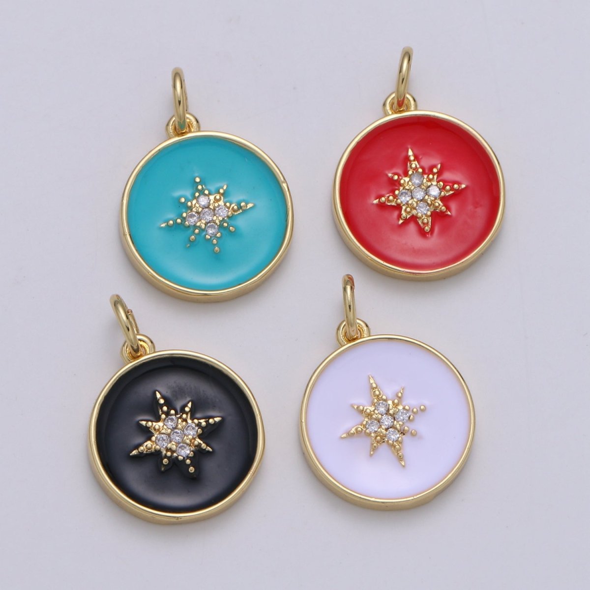 24K Gold Filled Ancient Stars Charm  E-109-E-112
