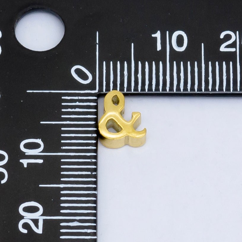 24K Gold Filled Ampersand "&" and Number Sign "#" Abbreviation Bead Spacer | B564 B565