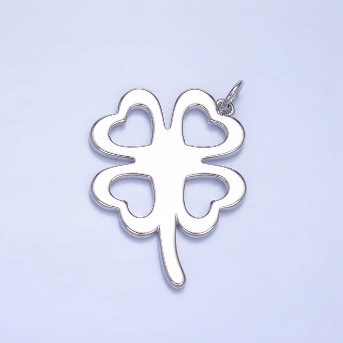 24K Gold Filled Artisan Clover Leaf Charm in Gold & Silver | W051