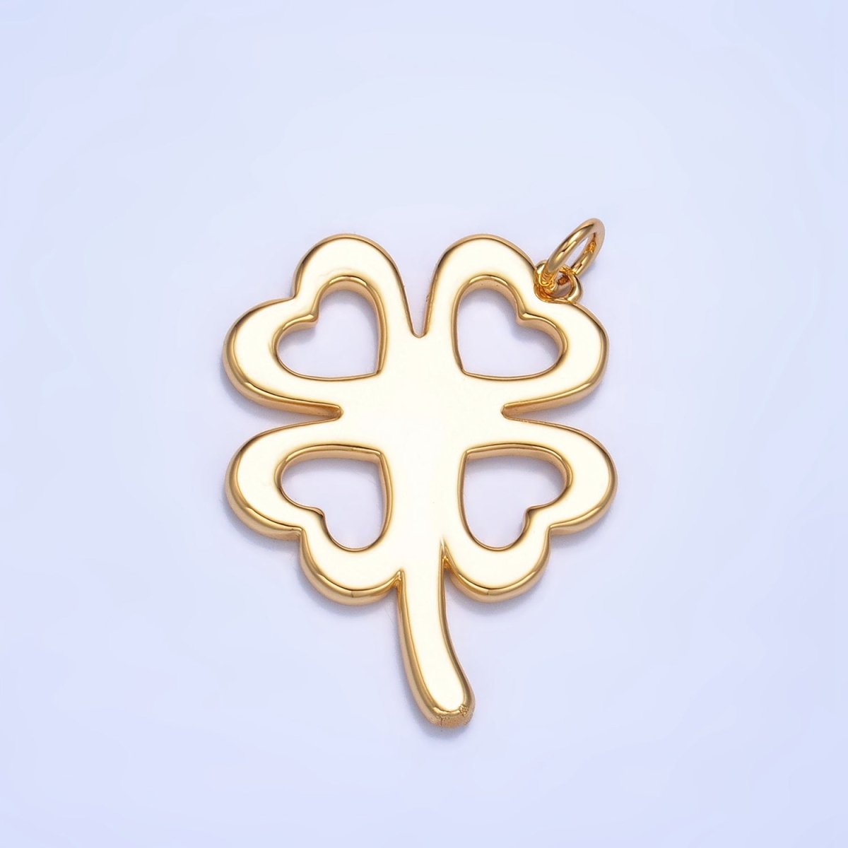 24K Gold Filled Artisan Clover Leaf Charm in Gold & Silver | W051