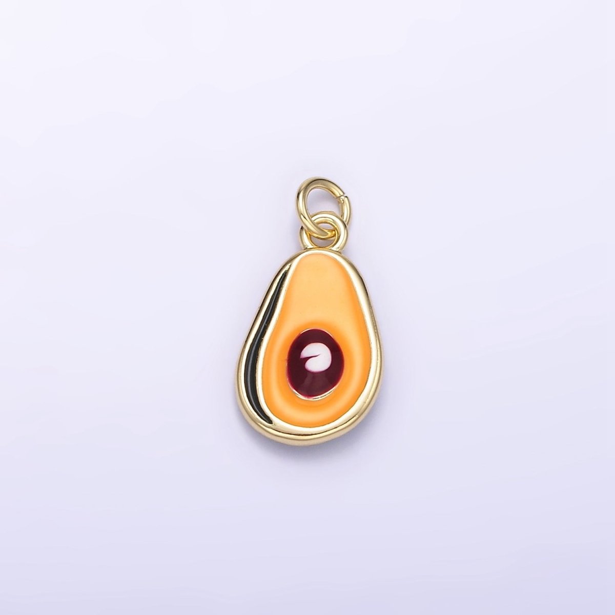 24K Gold Filled Avocado Fruit Enamel Mini Charm | C705 - DLUXCA