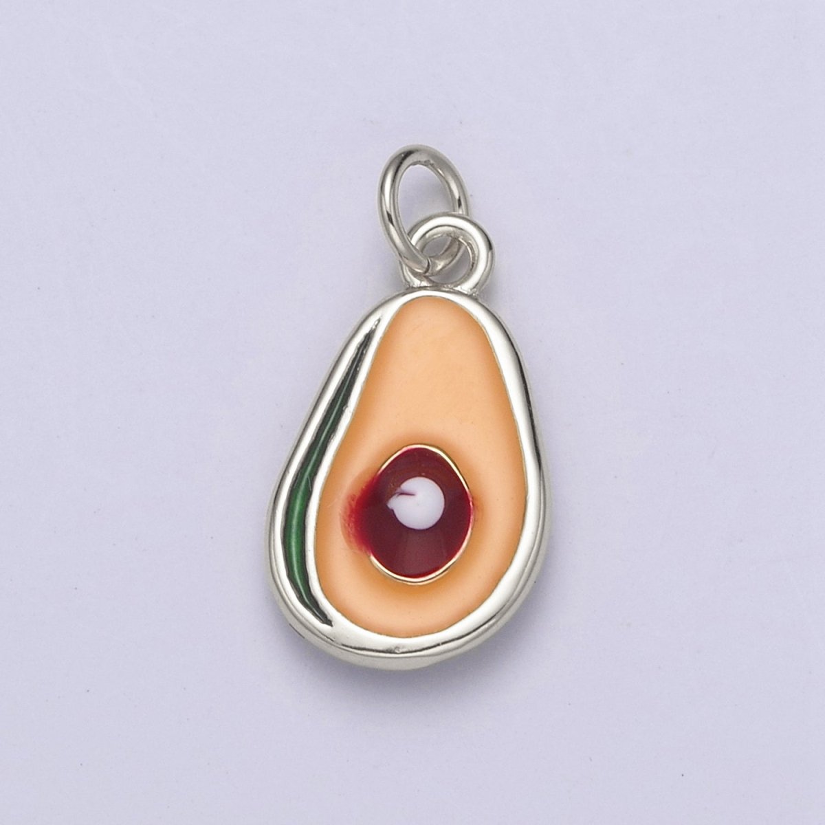 24K Gold Filled Avocado Tropical Fruit Enamel Charm in Gold & Silver | N754
