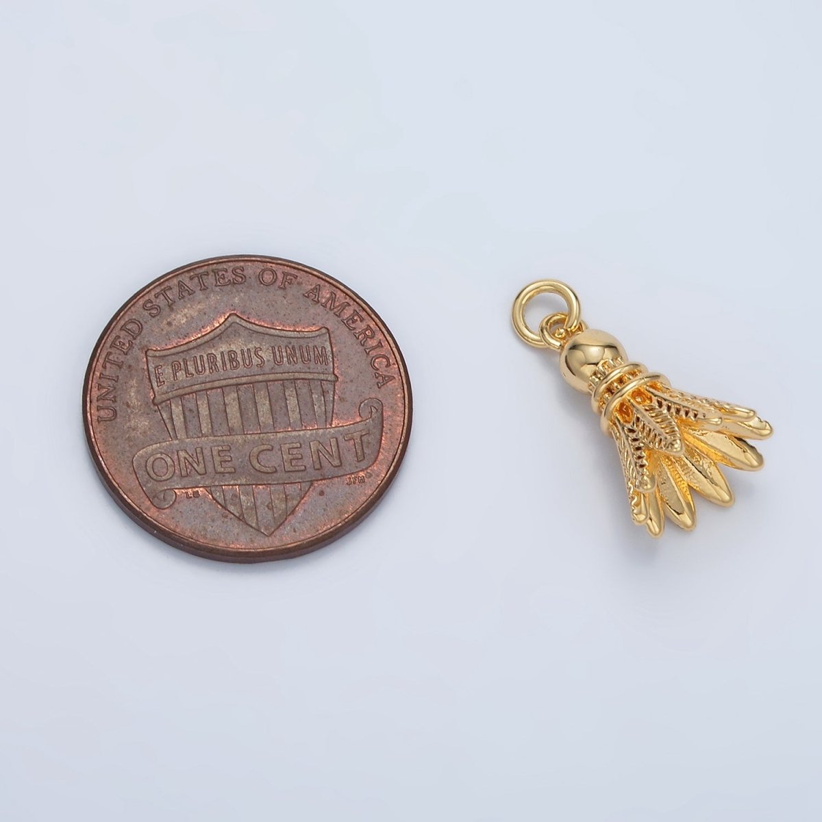 24K Gold Filled Badminton Shuttlecock Birdie Sports Charm | D800