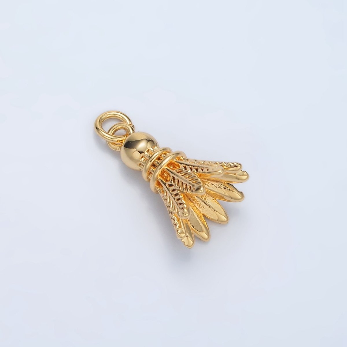24K Gold Filled Badminton Shuttlecock Birdie Sports Charm | D800