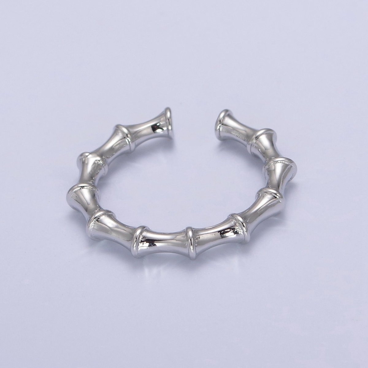 24K Gold Filled Bamboo Rings, Minimalist Nature Plant Bamboo Adjustable Ring in Gold & Silver, U-537 U-538