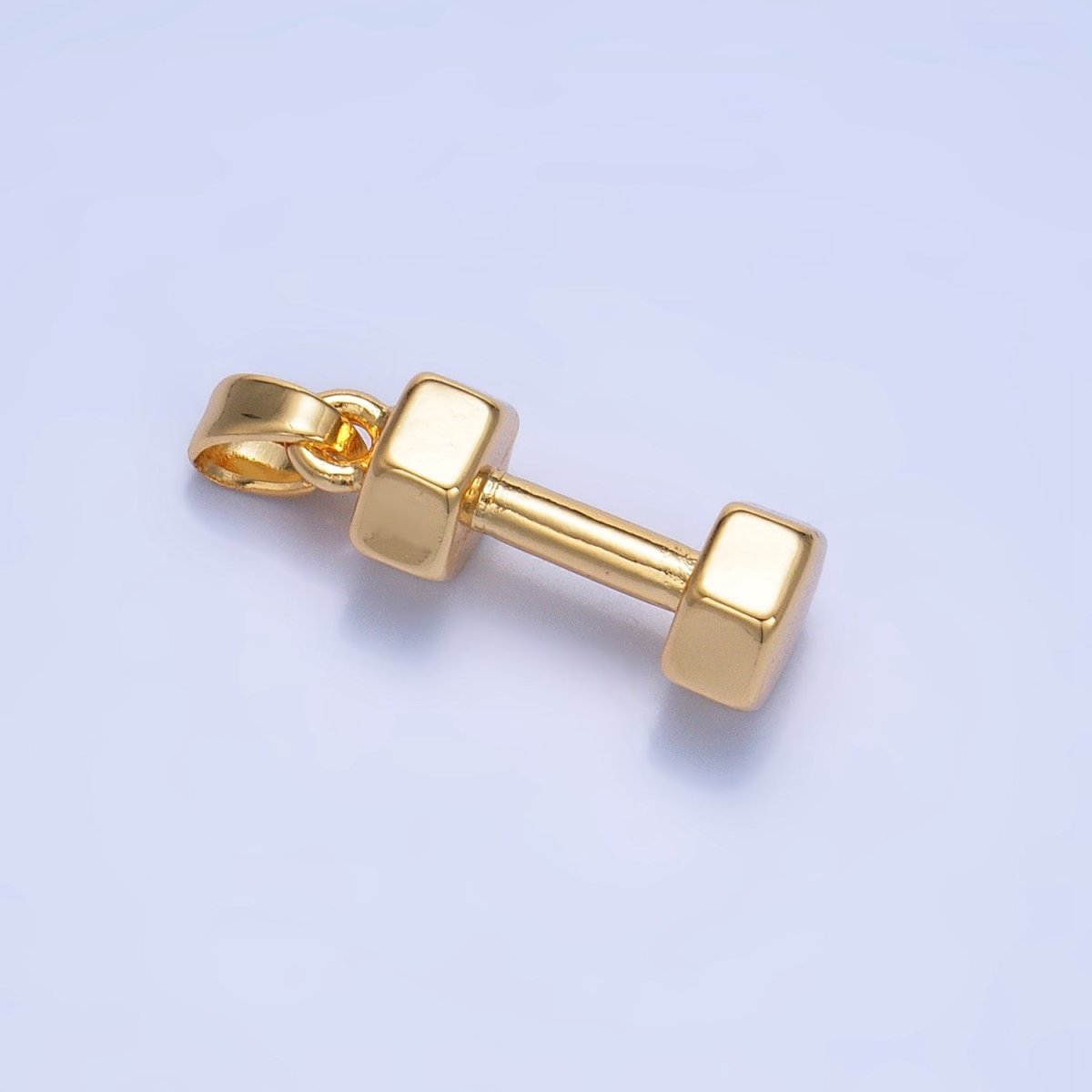 24K Gold Filled Barbell Dumbbell Lifting Fitness Sports Pendant | AA1011 - DLUXCA