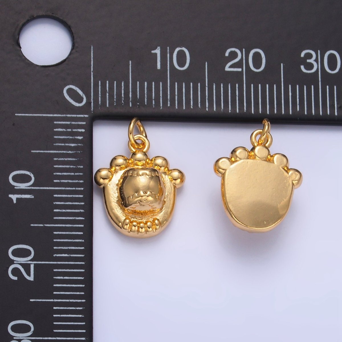 24K Gold Filled Baseball Catch Glove Multidimensional 3D Charm | W132