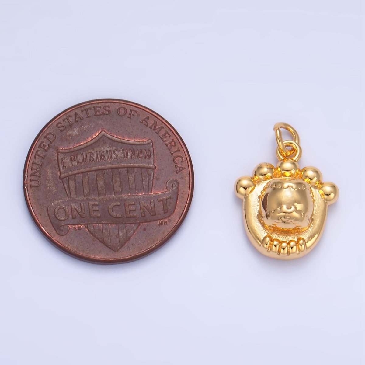 24K Gold Filled Baseball Catch Glove Multidimensional 3D Charm | W132