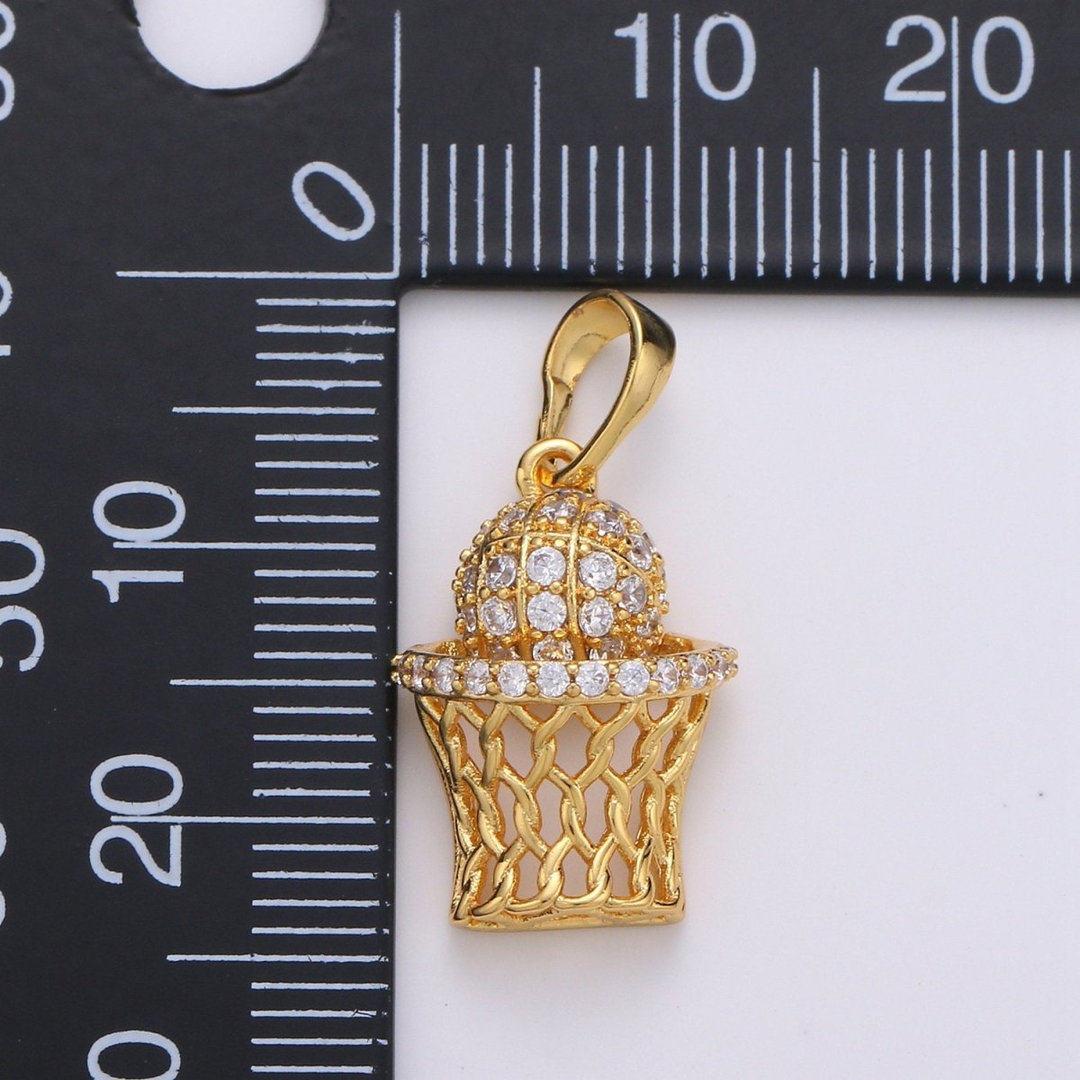 24K Gold Filled Basketball Hoop Pendant Sports Jewelry for Men Unisex Necklace Jewelry Making Supply J-072 J-195