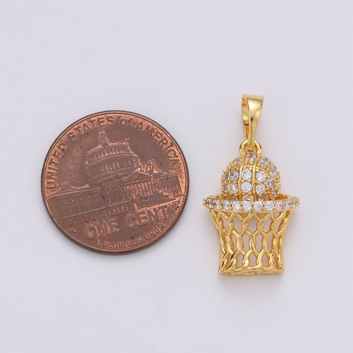 24K Gold Filled Basketball Hoop Pendant Sports Jewelry for Men Unisex Necklace Jewelry Making Supply J-072 J-195