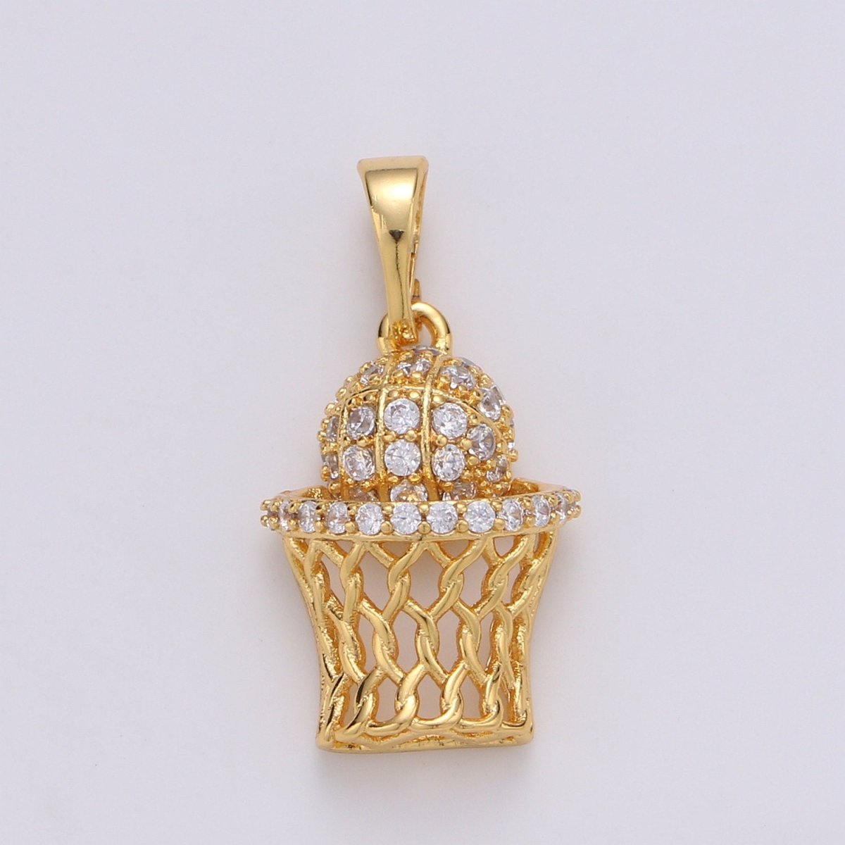 24K Gold Filled Basketball Hoop Pendant Sports Jewelry for Men Unisex Necklace Jewelry Making Supply J-072 J-195