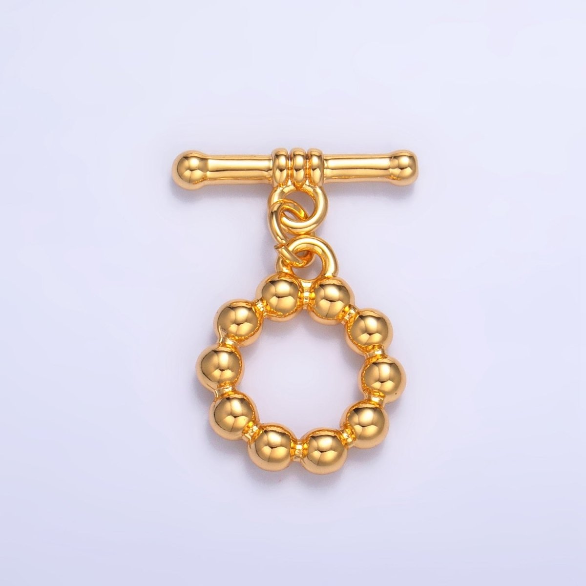 24K Gold Filled Beaded Bubble Toggle Clasps Closure in Gold & Silver | Z884
