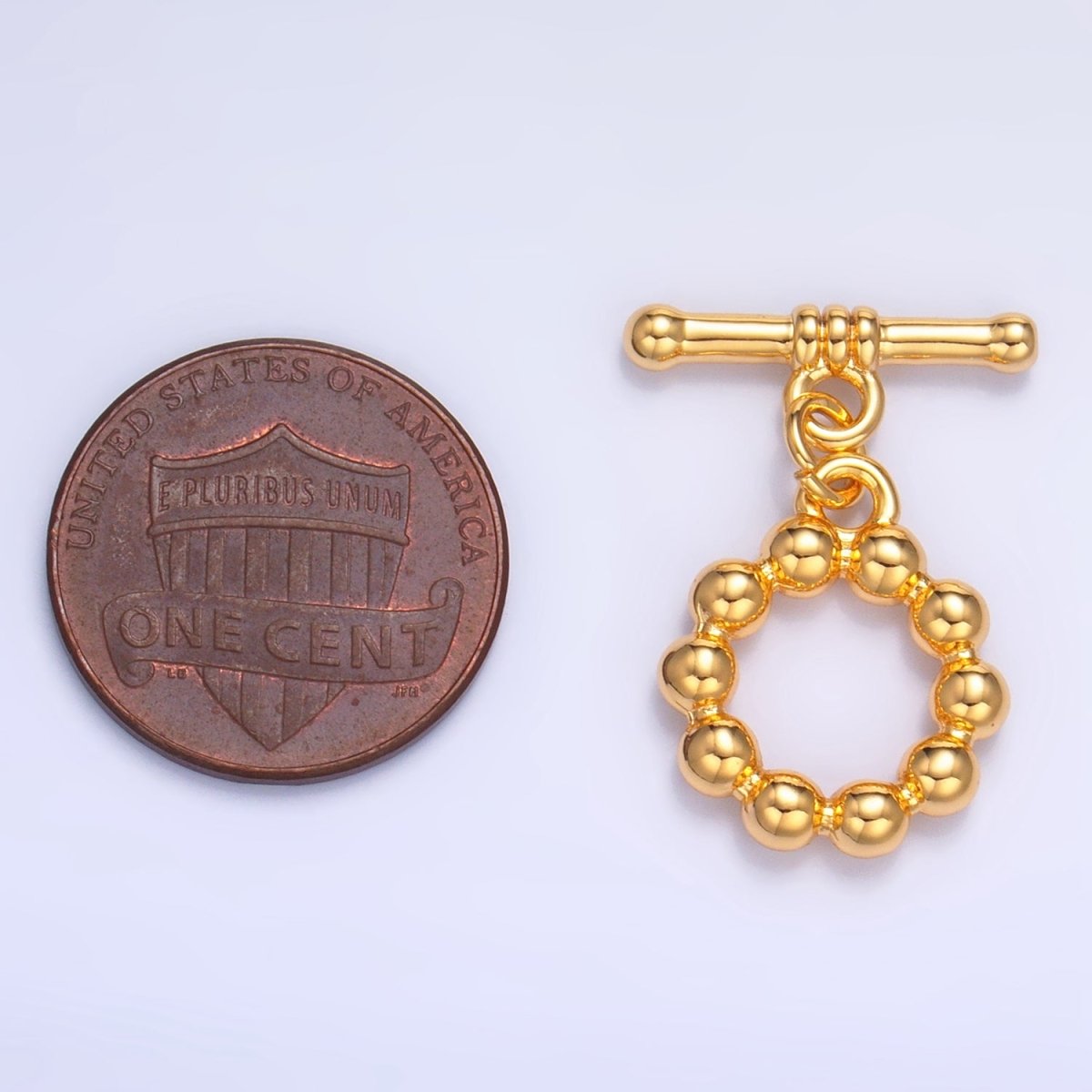 24K Gold Filled Beaded Bubble Toggle Clasps Closure in Gold & Silver | Z884
