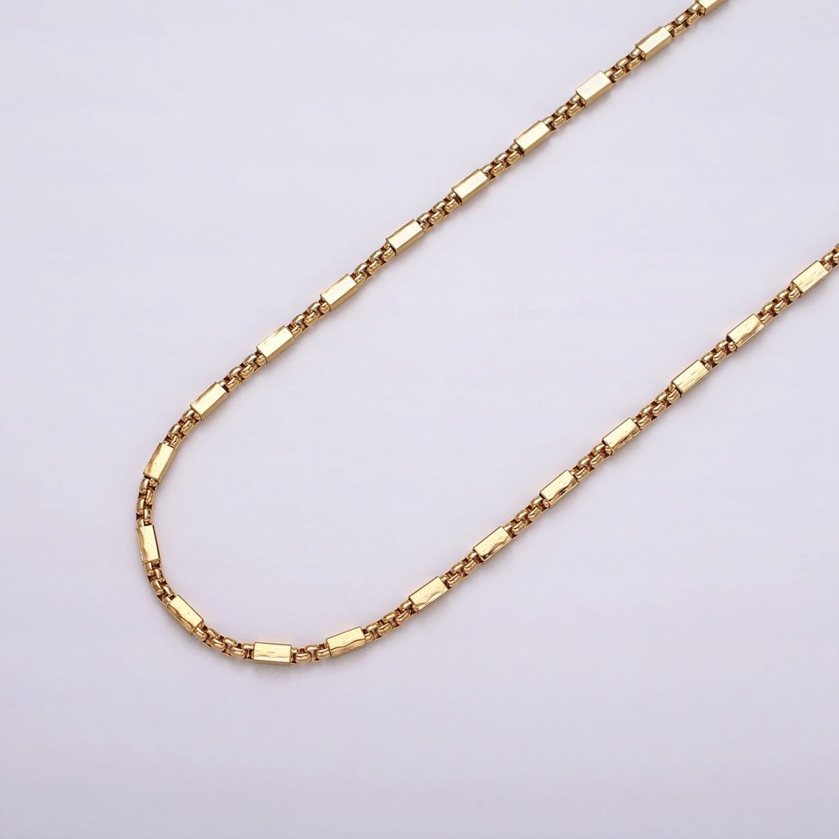 24k Gold Filled Beaded Cable with Rolo Link 2.1mm Square Bead Chain Link Unfinished Yard Chain in Gold & Silver | ROLL-1321 Clearance Pricing
