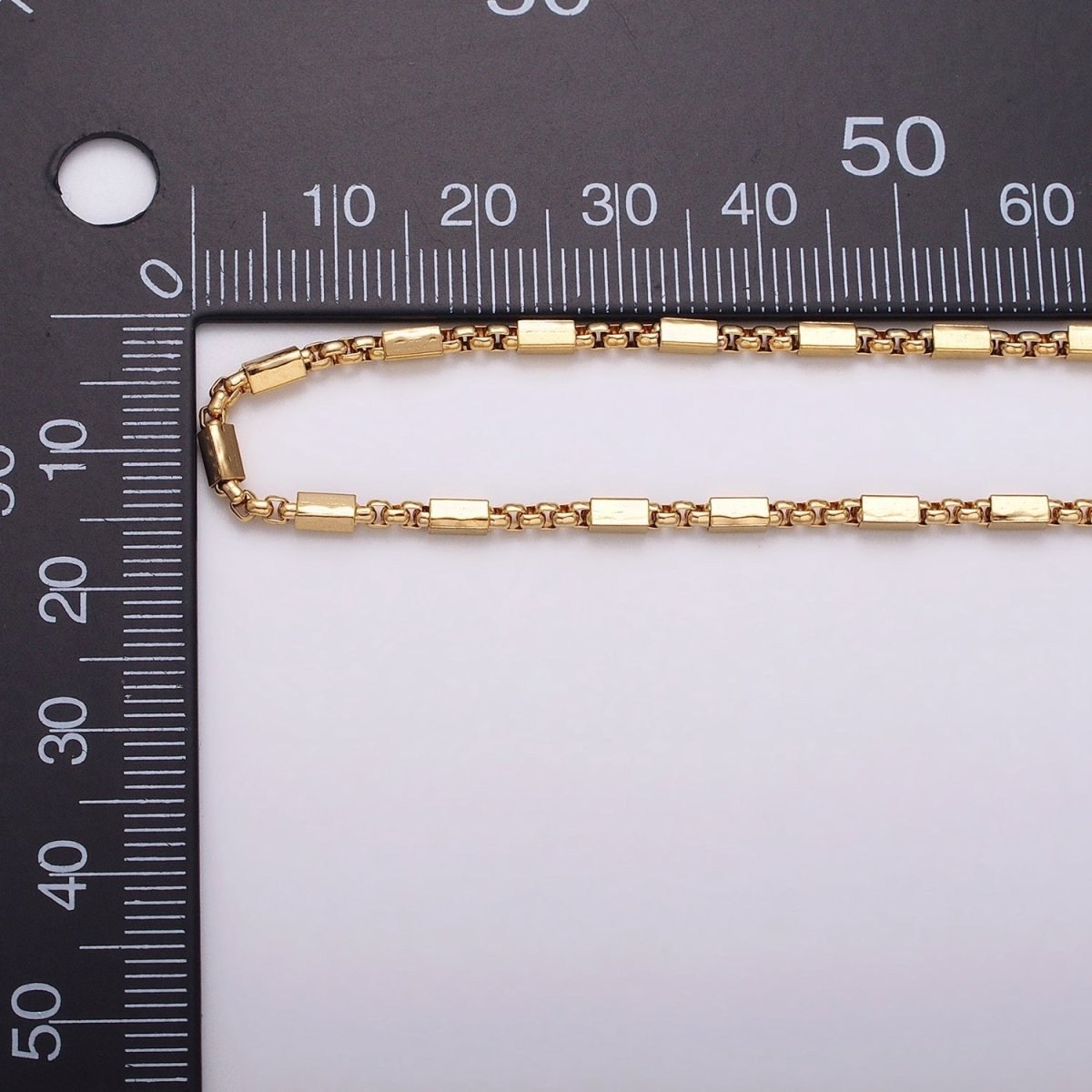 24k Gold Filled Beaded Cable with Rolo Link 2.1mm Square Bead Chain Link Unfinished Yard Chain in Gold & Silver | ROLL-1321 Clearance Pricing