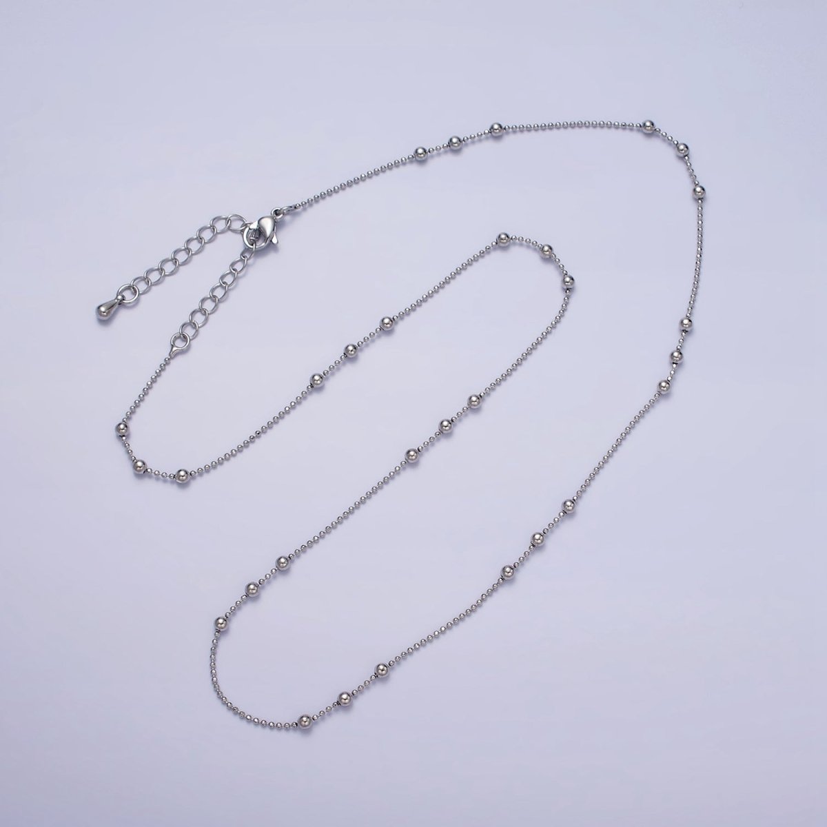 24k Gold Filled Beaded Satellite Chain Gold Filled Silver Chain Simple Everyday Layering Necklace 18 Inch | WA-1853 WA-1854 Clearance Pricing