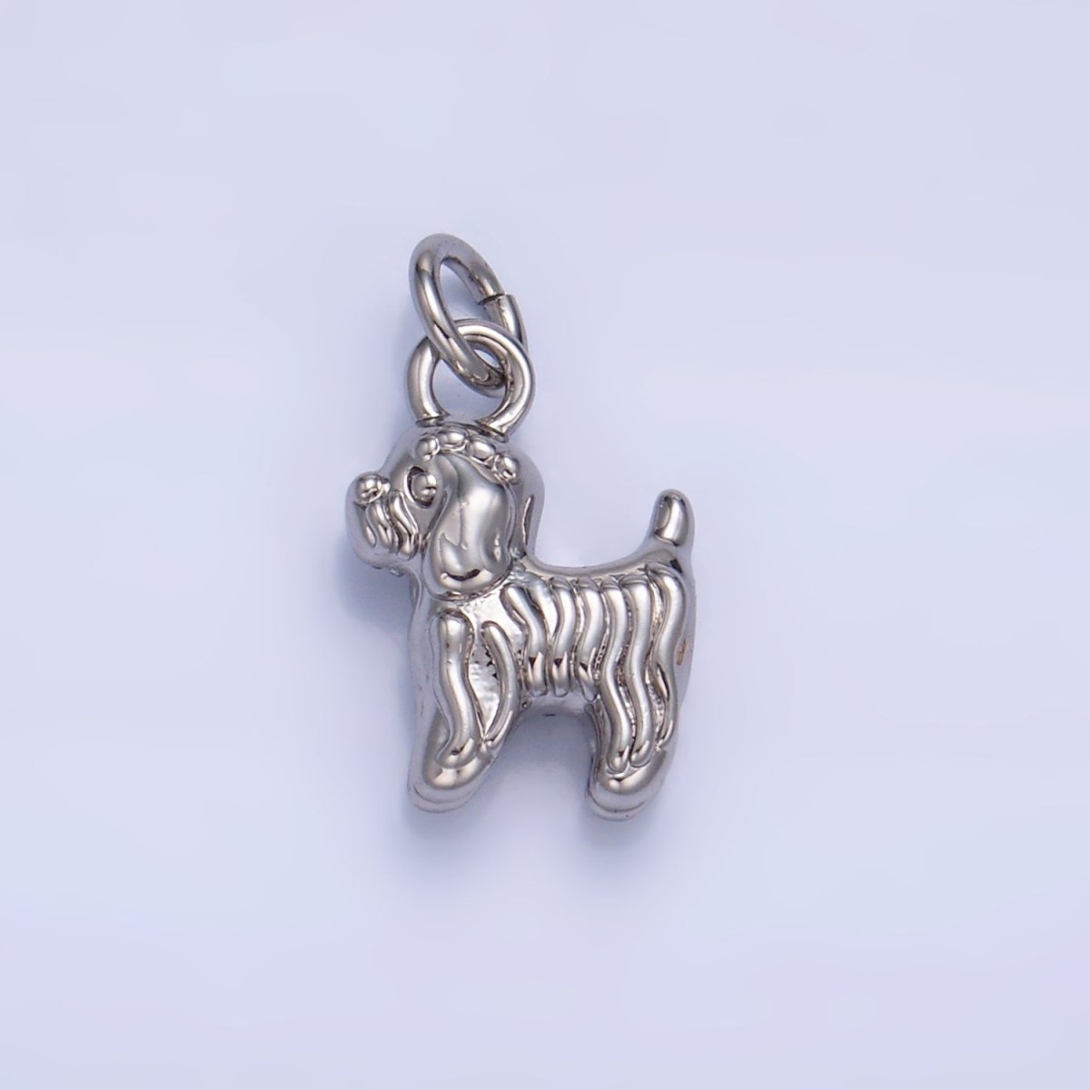 24K Gold Filled Bichon Frise Labradoodle Pet Dog Multidimensional 3D Charm in Gold & Silver | W239