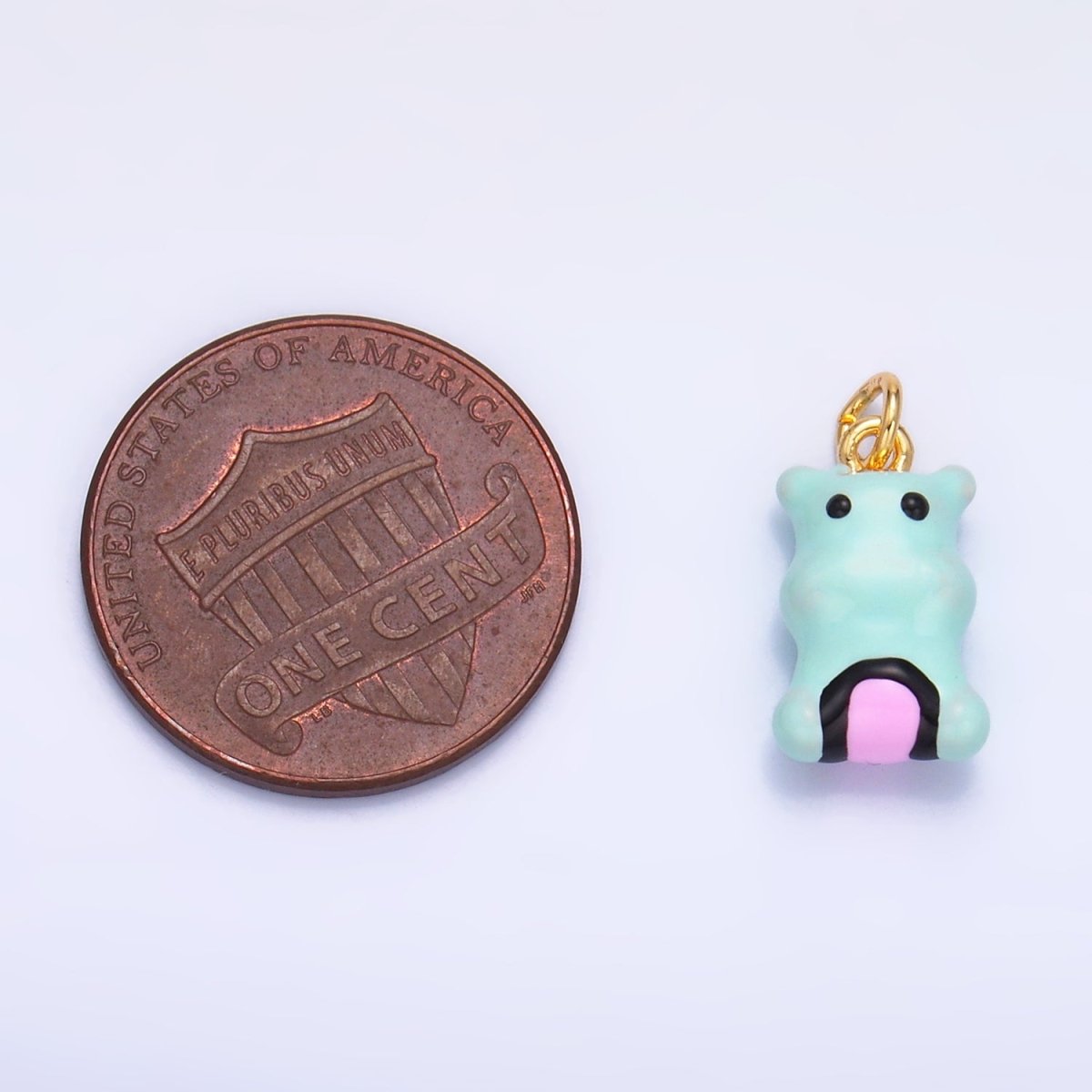 24K Gold Filled Blue Rotund Hippopotamus Multidimensional 3D Animal Charm | W259 - DLUXCA