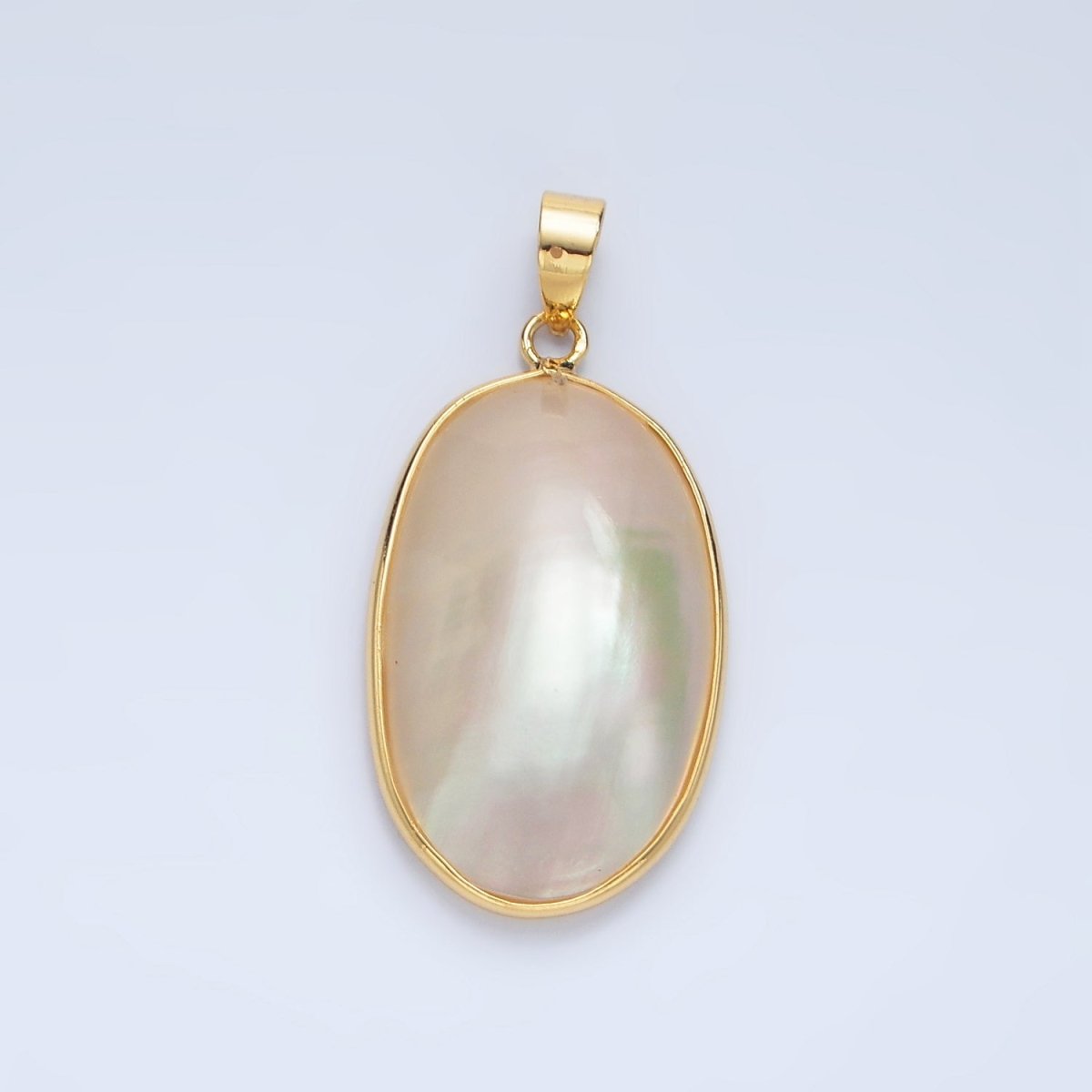 24K Gold Filled Blue, White, Purple Freshwater Pearl Bezel Pendant | P1902 - P1904