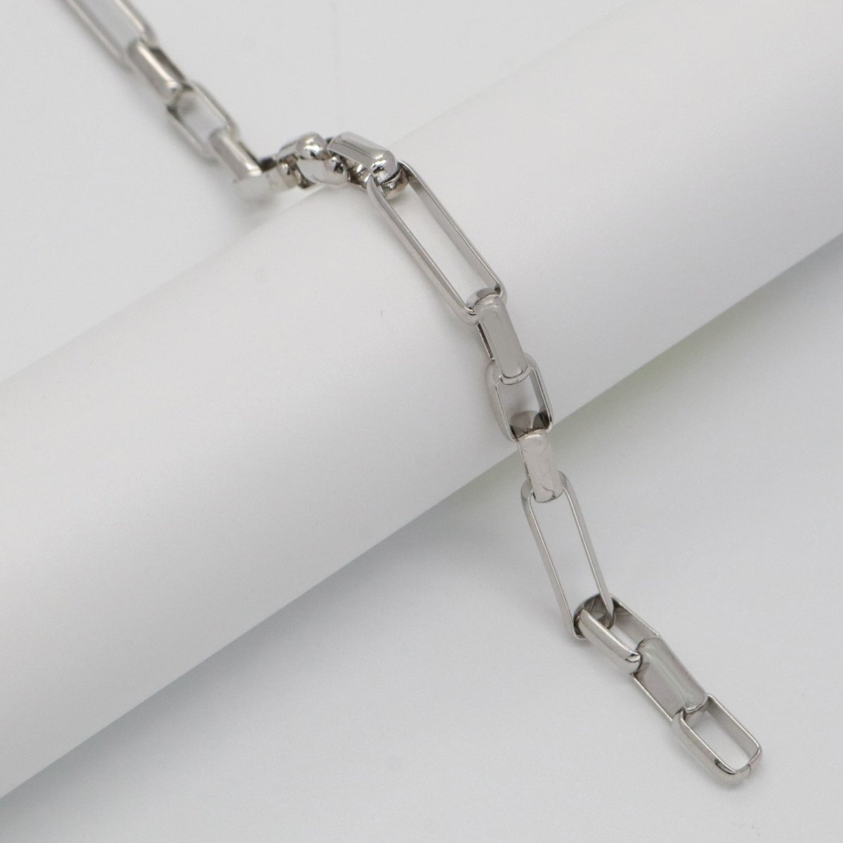 24K Gold Filled Bold Gold Shiny Square Paperclip Chain by Yard, Link Cable Rolo Elongate Chain, Wholesale bulk Roll Chain Jewelry Making| ROLL-559 ROLL-560 Clearance Pricing