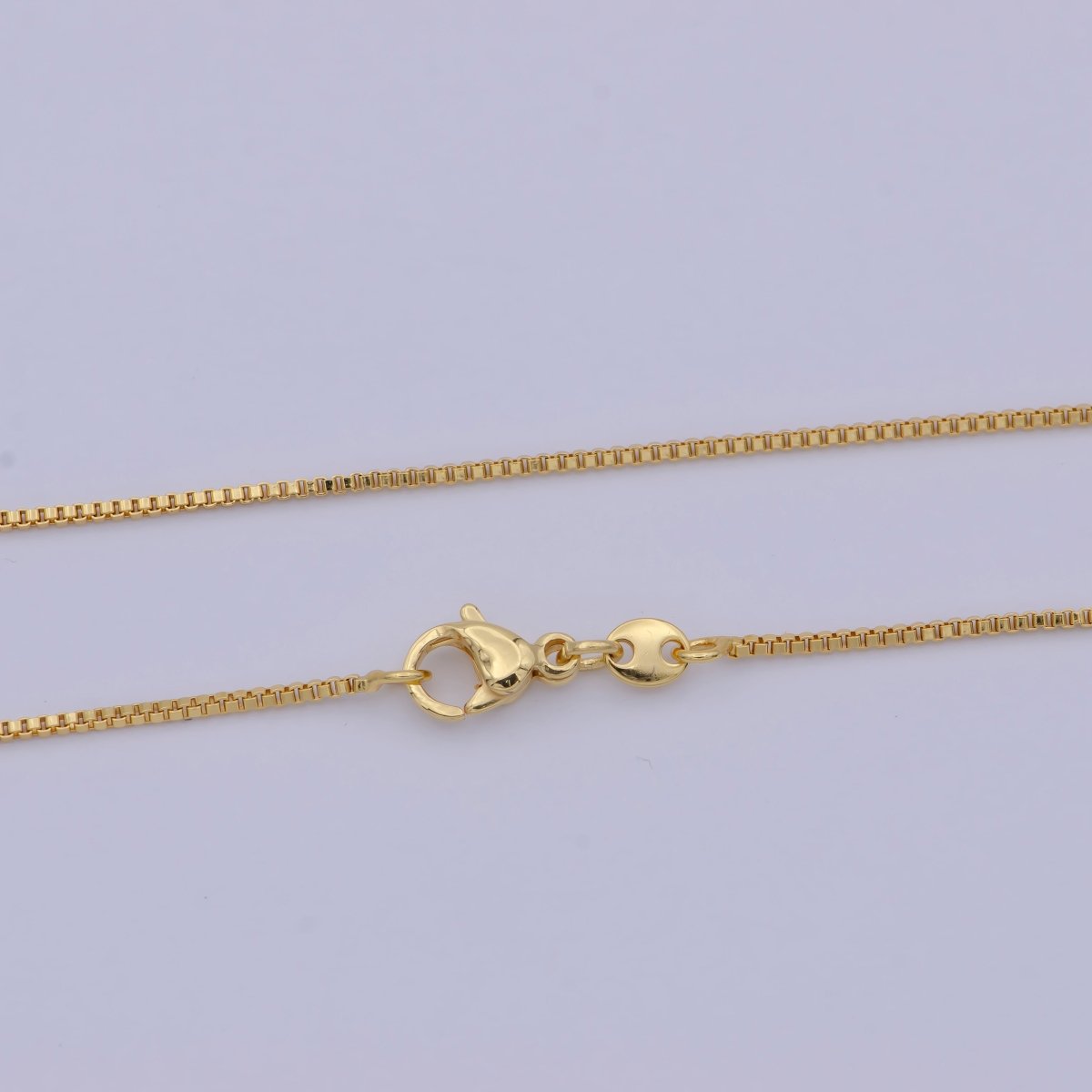 24K Gold Filled Box Chain Necklace, 20, 23.5 Inch Box Chain Necklace, Dainty 0.8mm Box Necklace | WA-469 WA-470 Clearance Pricing