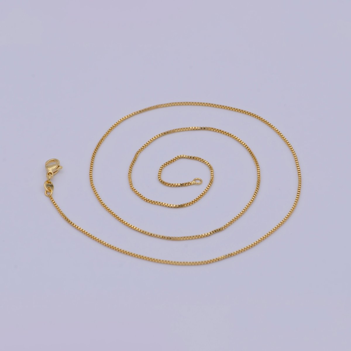 24K Gold Filled Box Chain Necklace, 20, 23.5 Inch Box Chain Necklace, Dainty 0.8mm Box Necklace | WA-469 WA-470 Clearance Pricing