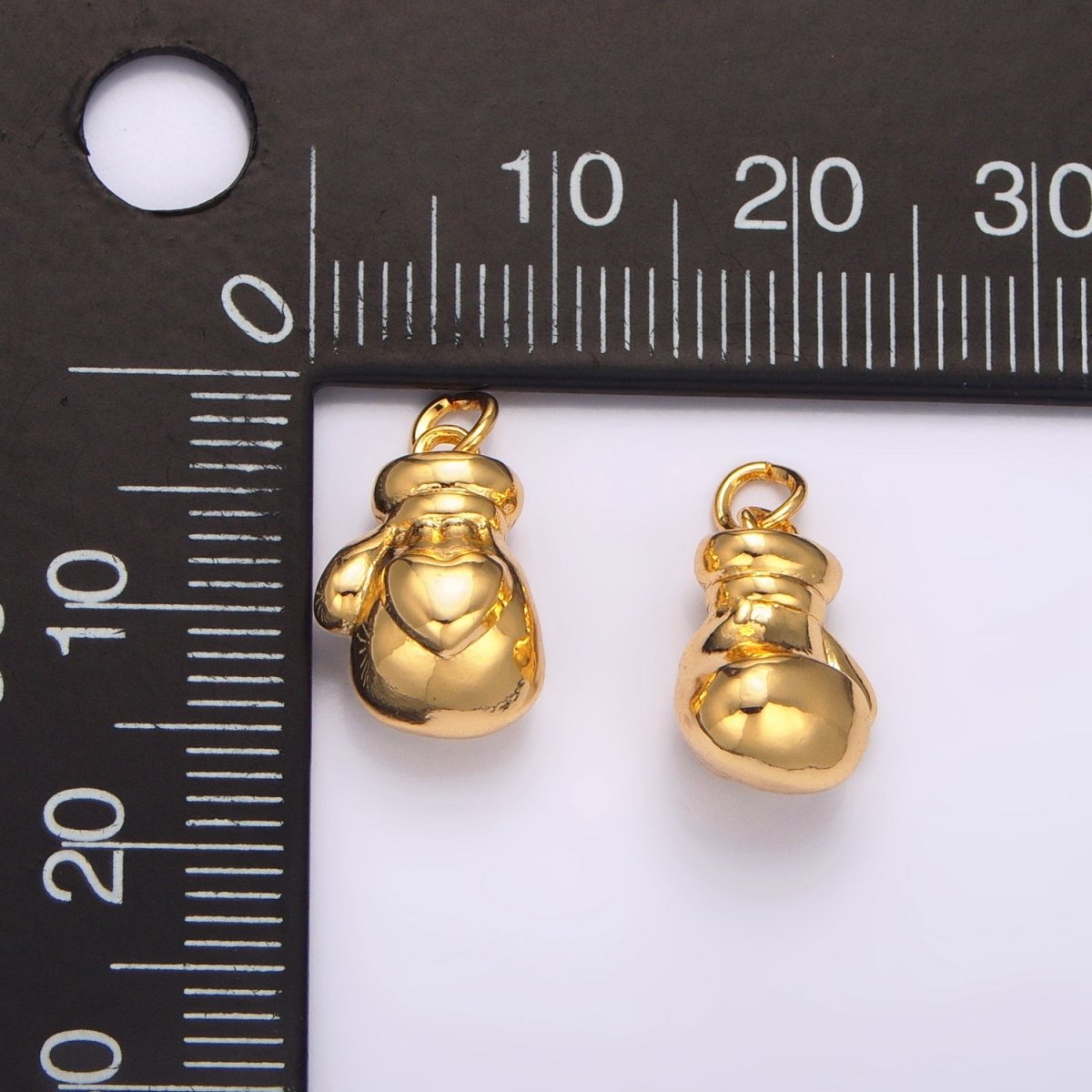 24K Gold Filled Boxing Glove Minimalist Multidimensional Charm | W099