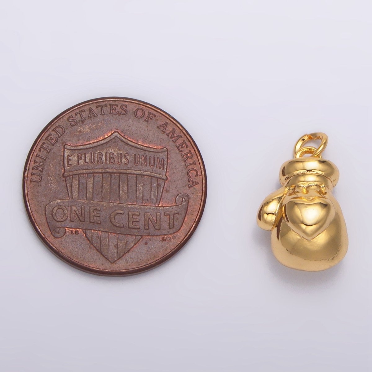 24K Gold Filled Boxing Glove Minimalist Multidimensional Charm | W099
