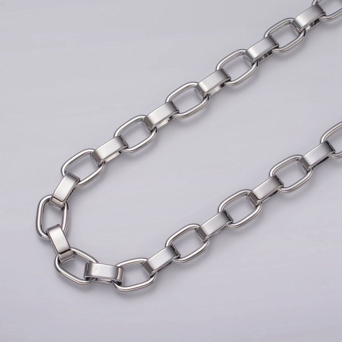 24k Gold Filled Boxy Cable Wide Link Unfinished Yard 9mm Chain in Gold & Silver | ROLL-1116 ROLL-1200 Clearance Pricing