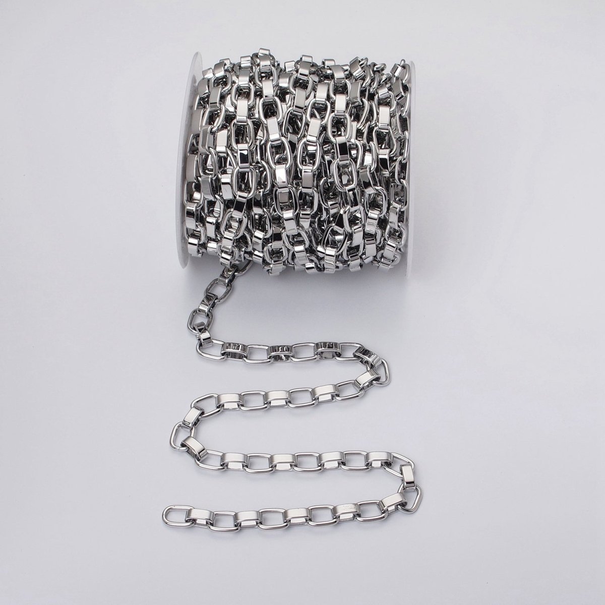 24k Gold Filled Boxy Cable Wide Link Unfinished Yard 9mm Chain in Gold & Silver | ROLL-1116 ROLL-1200 Clearance Pricing